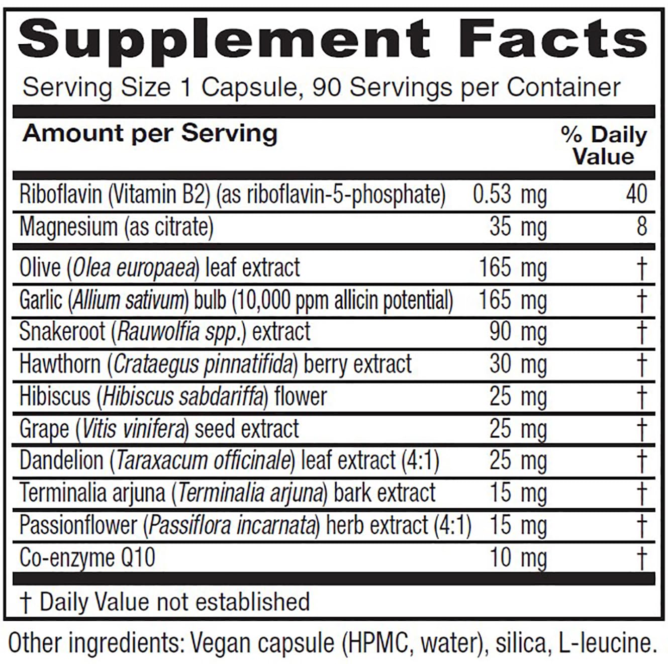 Vitanica Rauwolfia Extra Heart Health Supplement Capsules, 90 Count