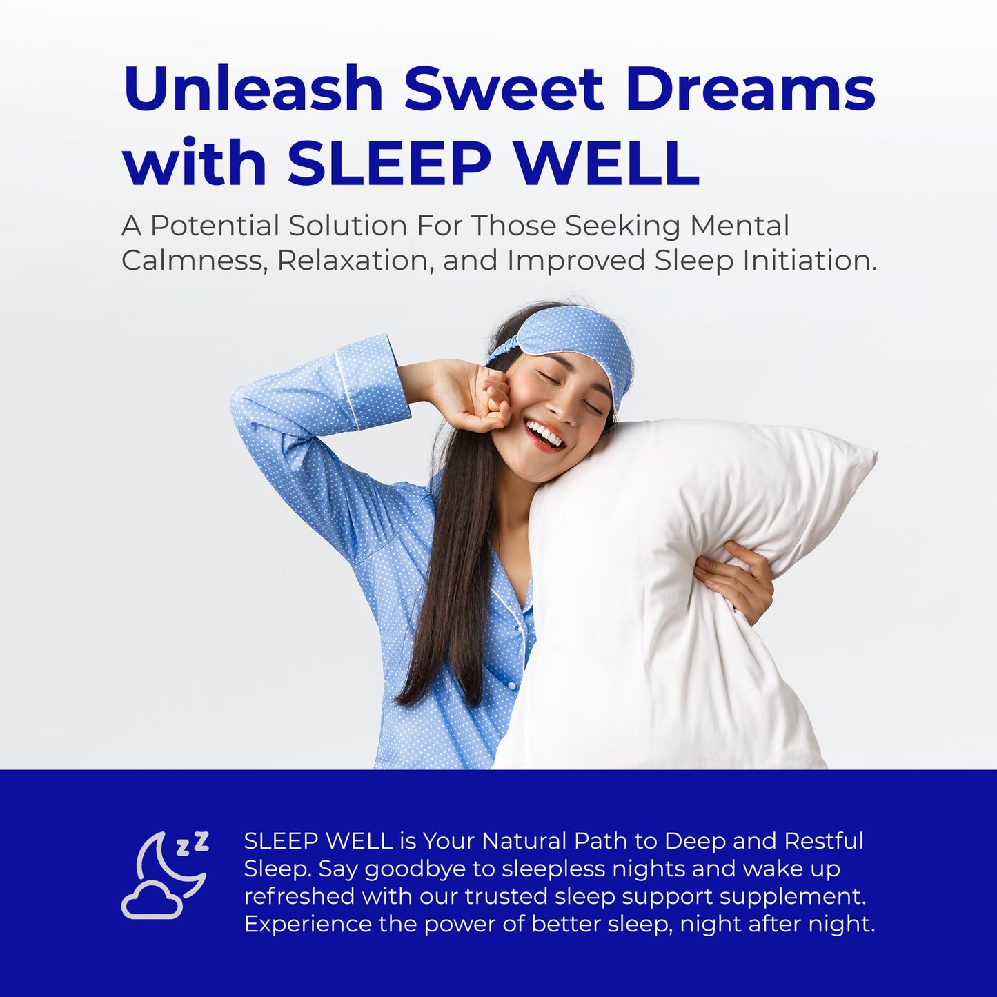 RAPHA HEALTH Sleep Well Natural Sleep Aid with Magnesium Glycinate, Valerian Root, and Chamomile, 60 Capsules