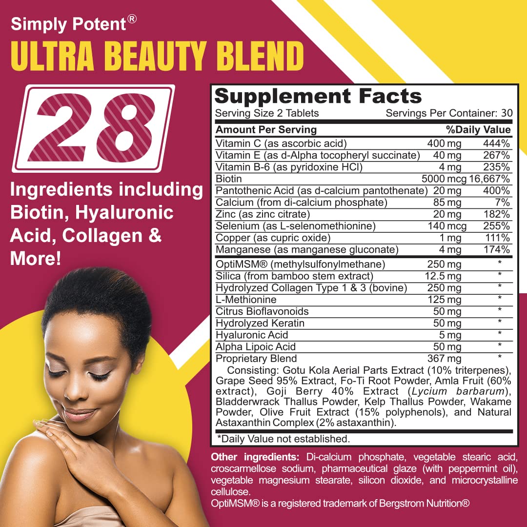 Simply Potent Hair Skin and Nails Vitamins Capsules 60