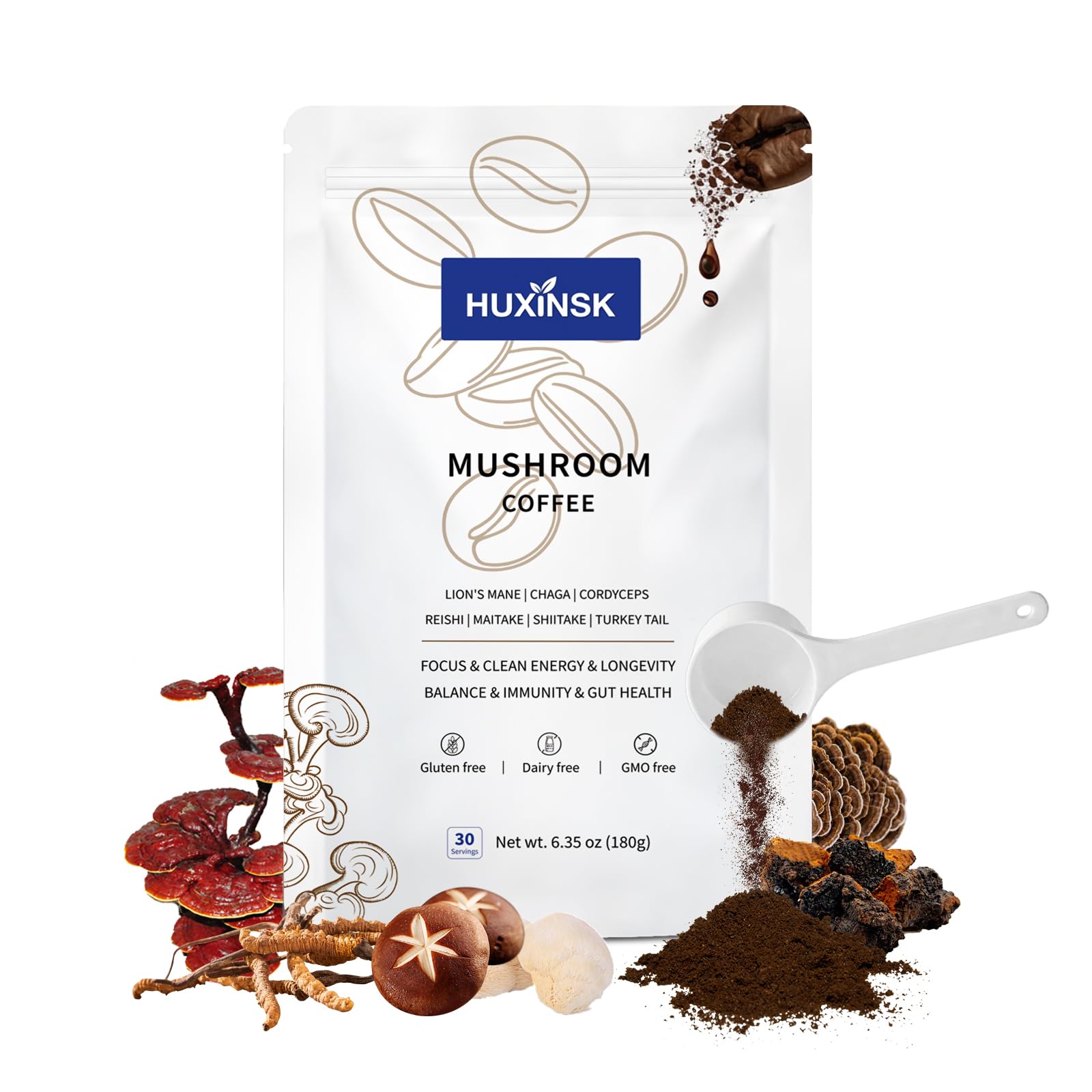 HUXINSK Mushroom Coffee Powder 6.3 oz