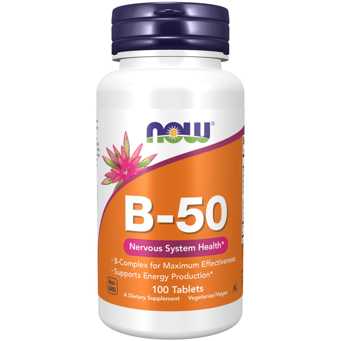 NOW Foods Vitamin B-50 mg, Energy Production*, Nervous System Health*, Tablet, 100