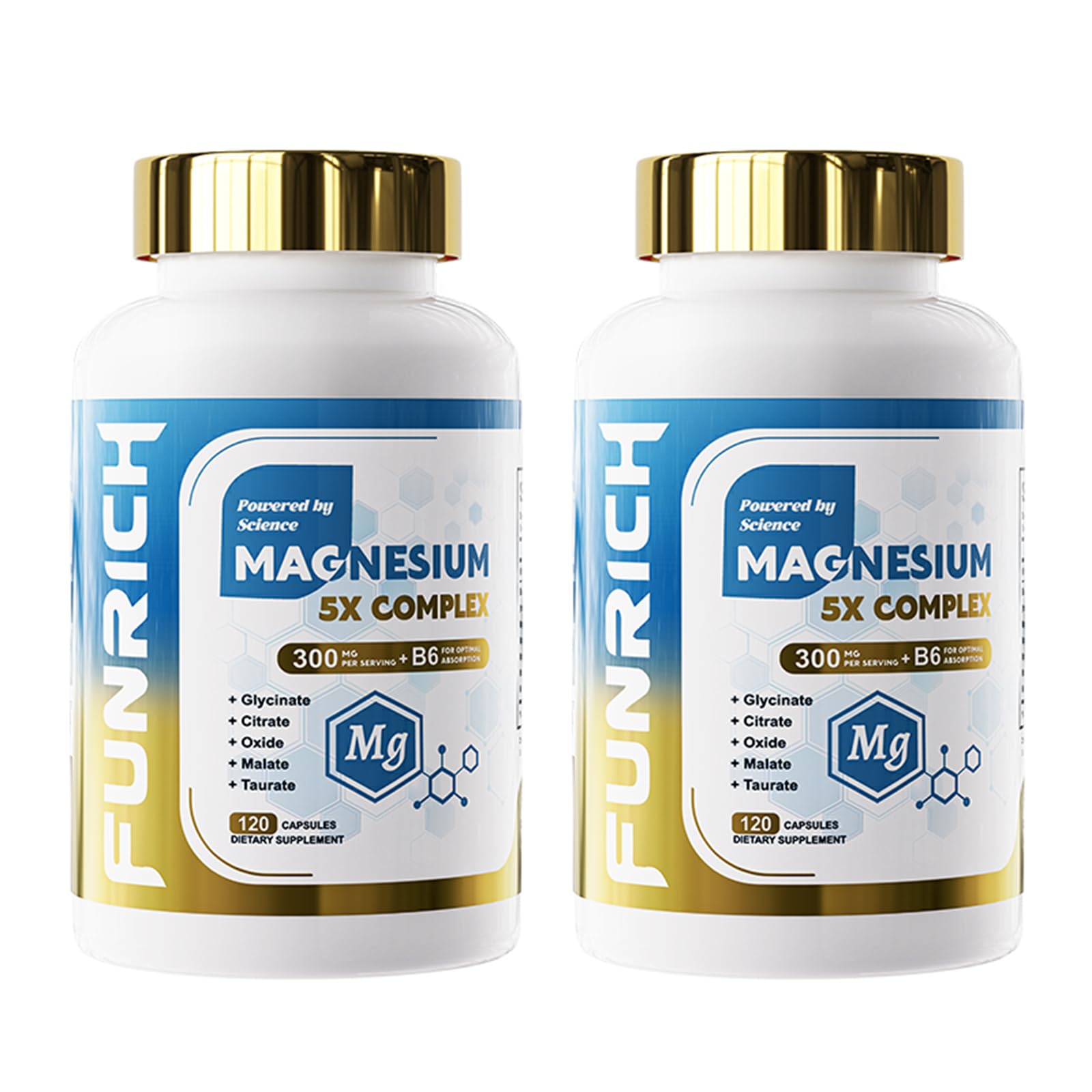 FUNRICH 5 in 1 Magnesium Complex with Vitamin B6 Softgels, 240 Count