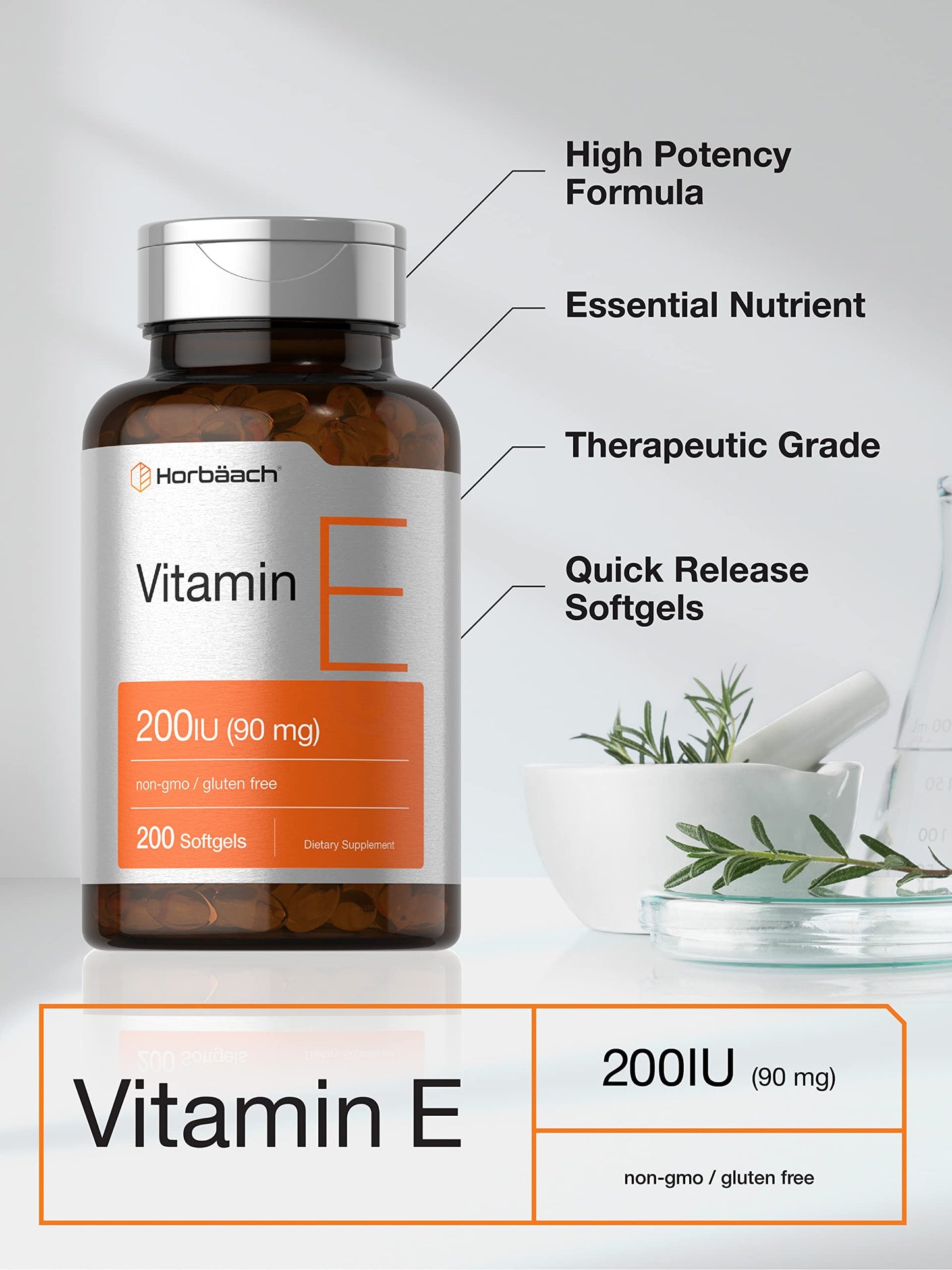 Horbäach Vitamin E Softgel 200 Count