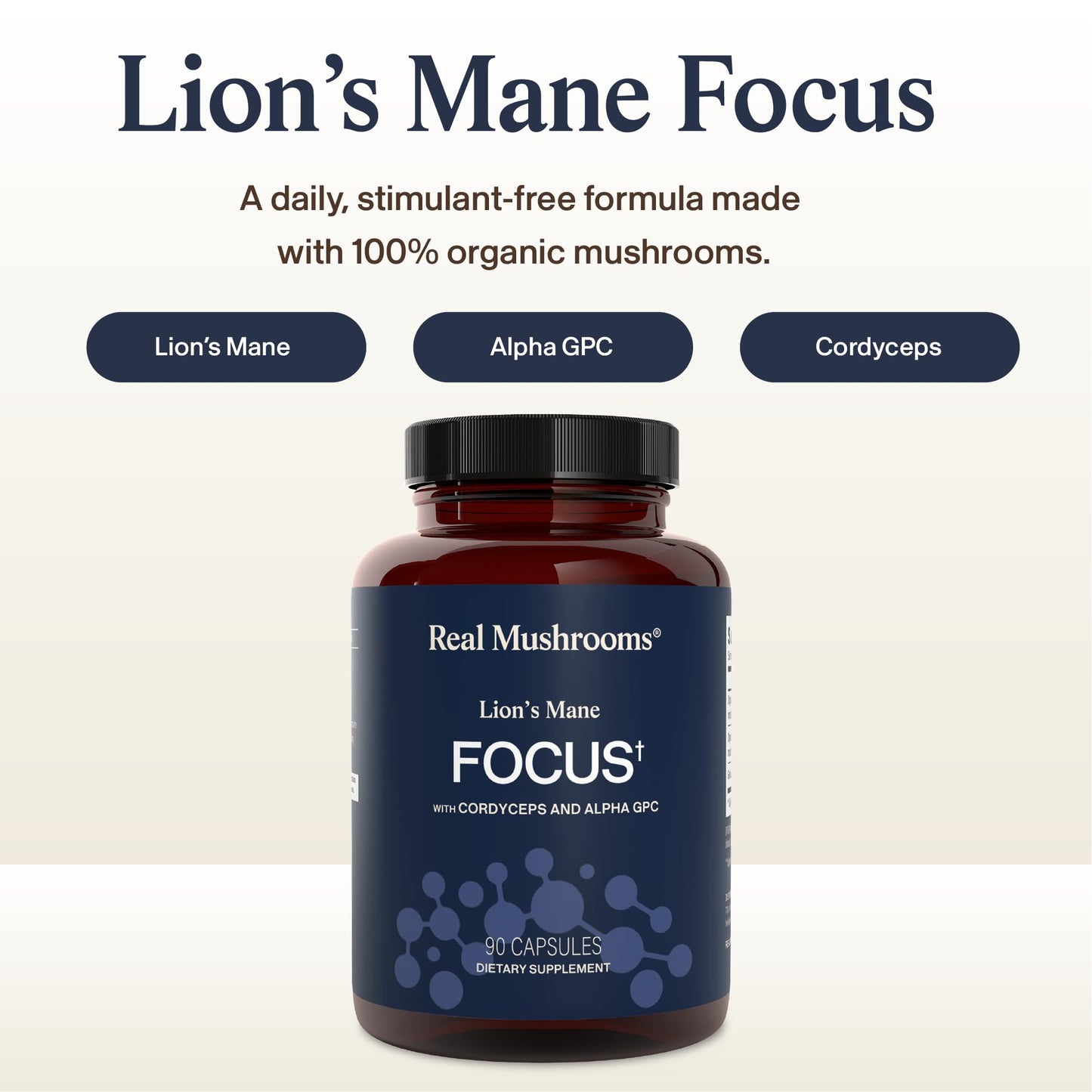 Real Mushrooms Lion’s Mane Focus Capsules 90 Count