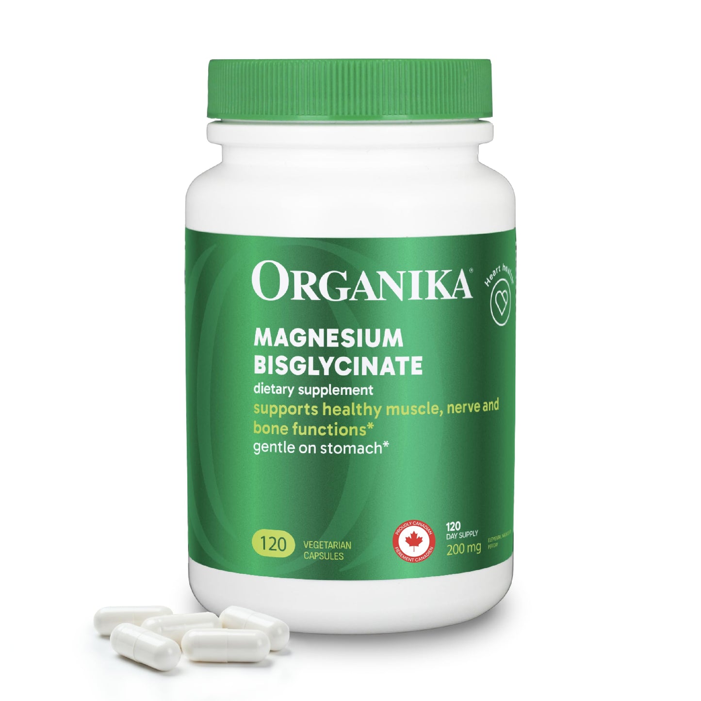 Organika Magnesium Bisglycinate 200 mg Capsules 120 Count