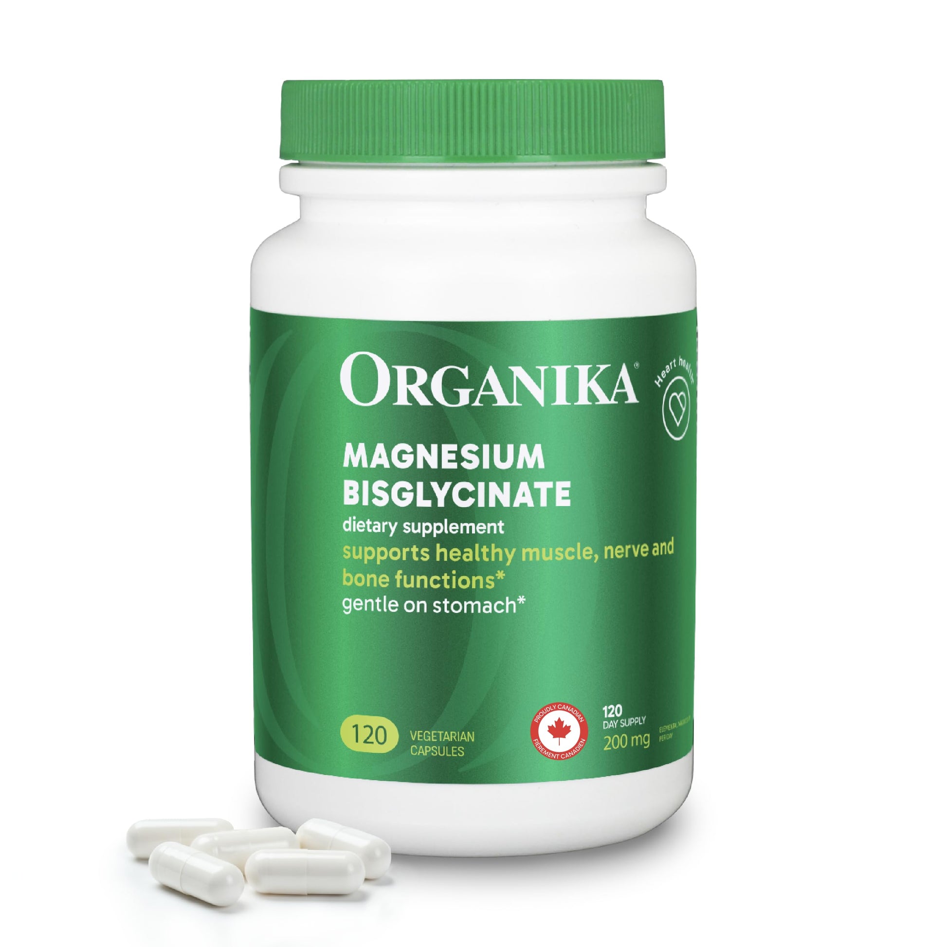 Organika Magnesium Bisglycinate 200 mg Capsules 120 Count