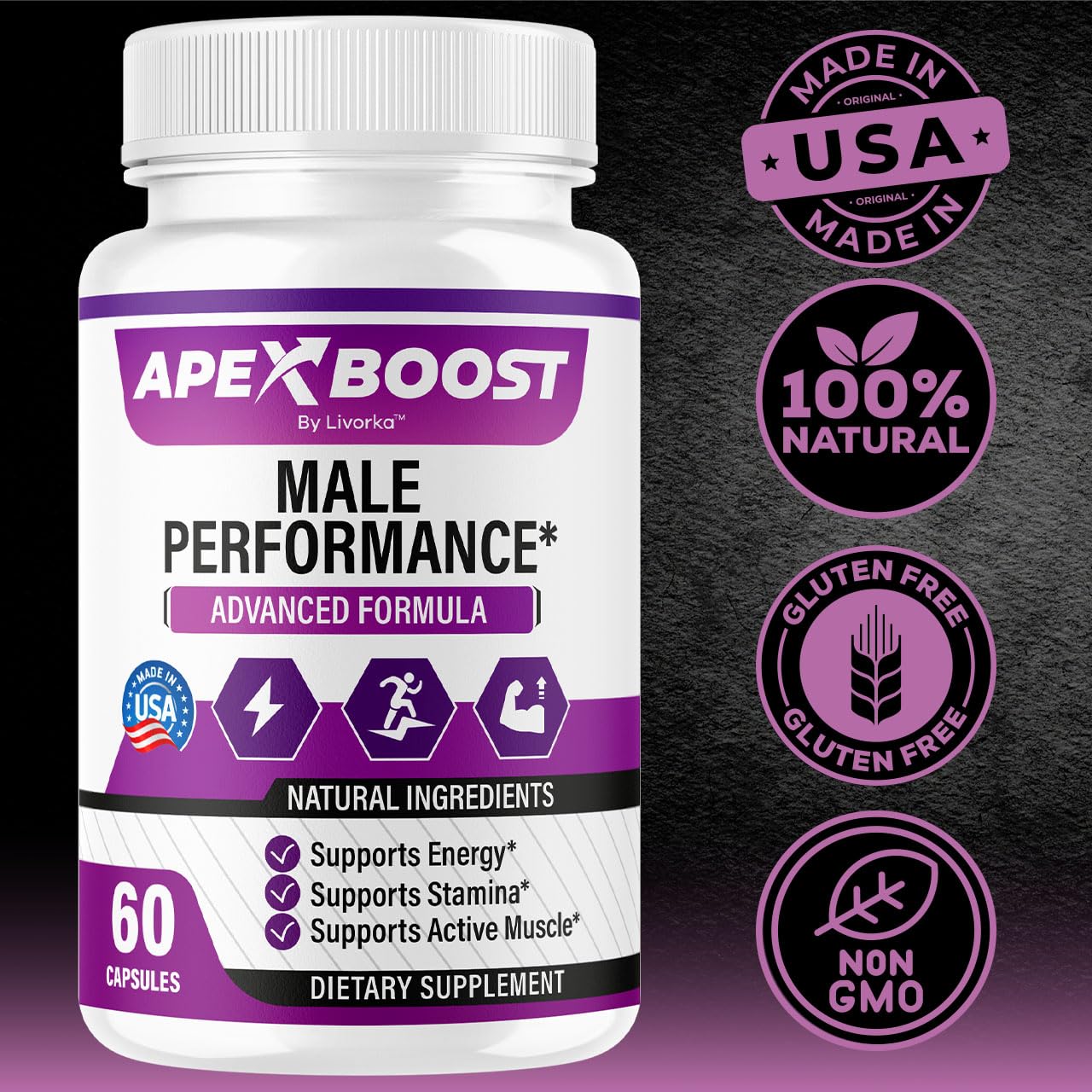 LIVORKA ApexBoost Capsules, 300 Capsules