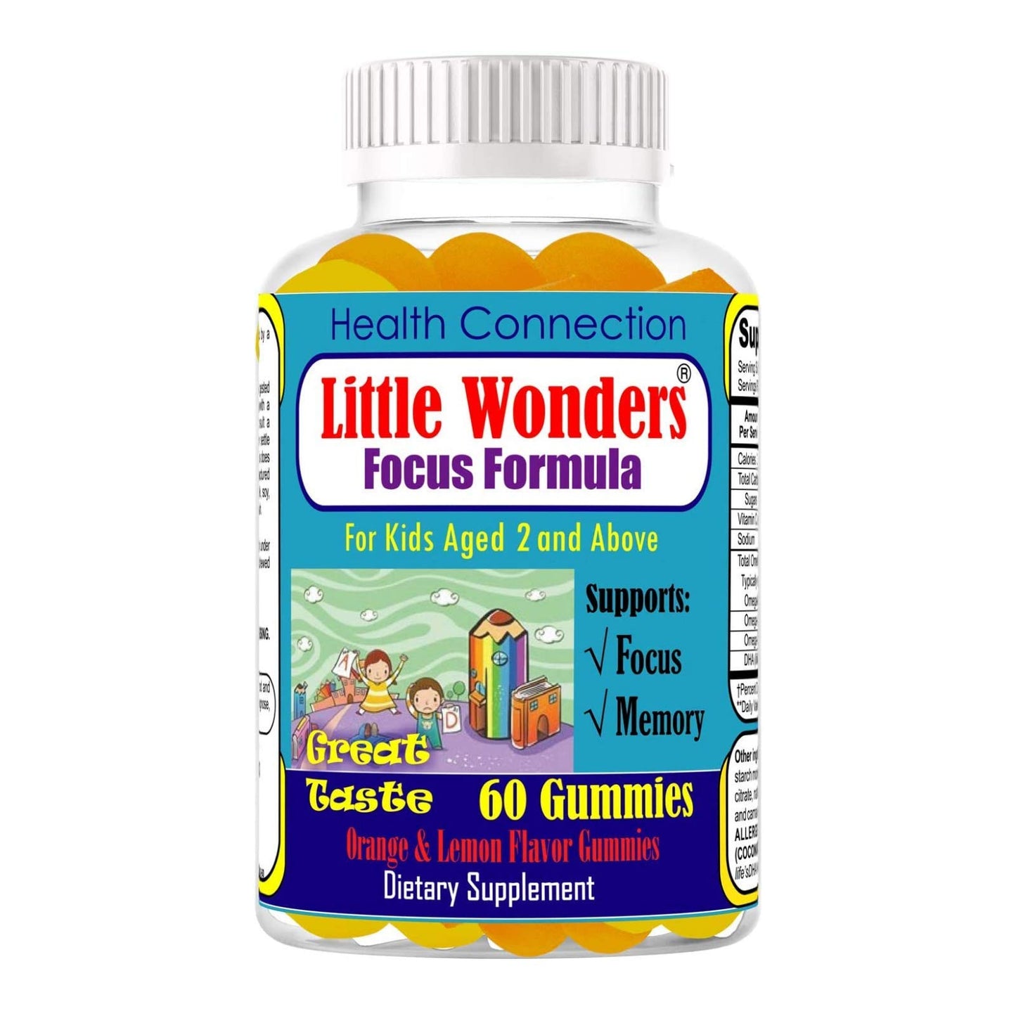 Celebrity LifeStyle Product Little Wonders Kids Omega 3 DHA Gummies, 60 Gummies
