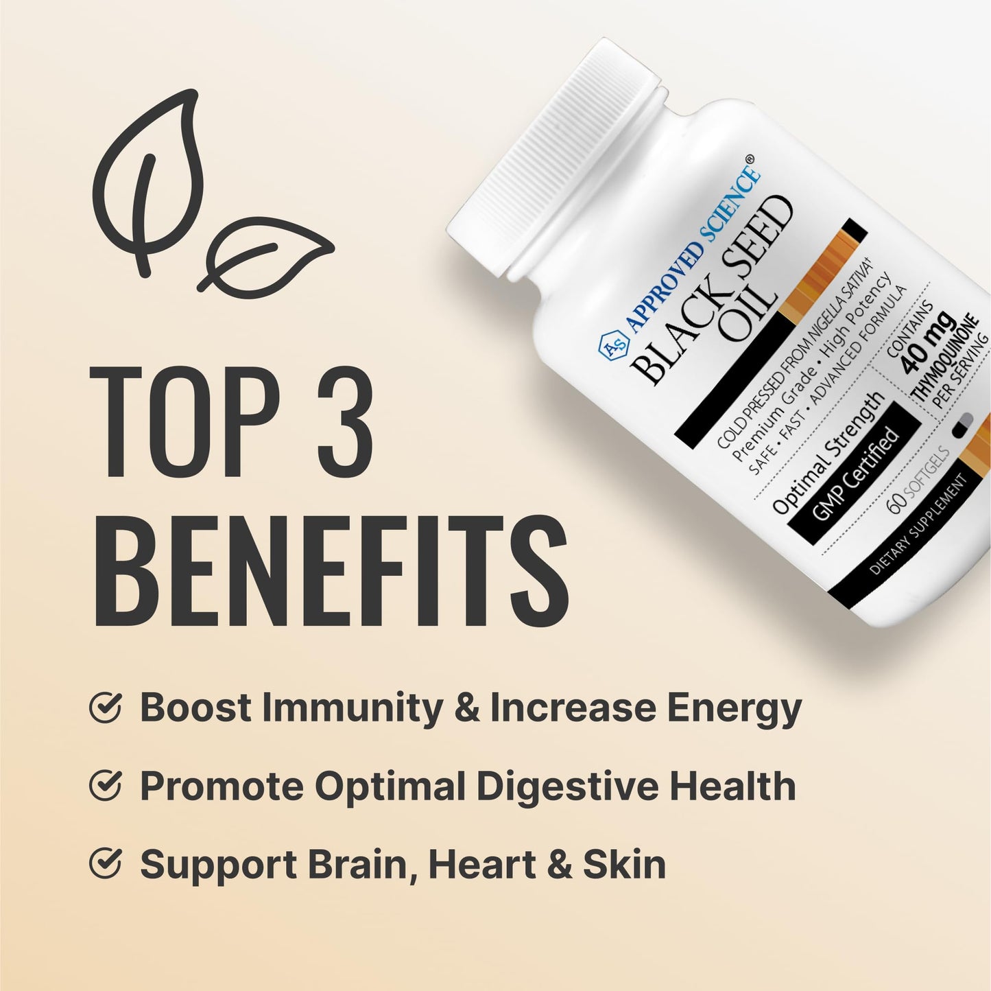 Approved Science Black Seed Oil Softgels 60 Count