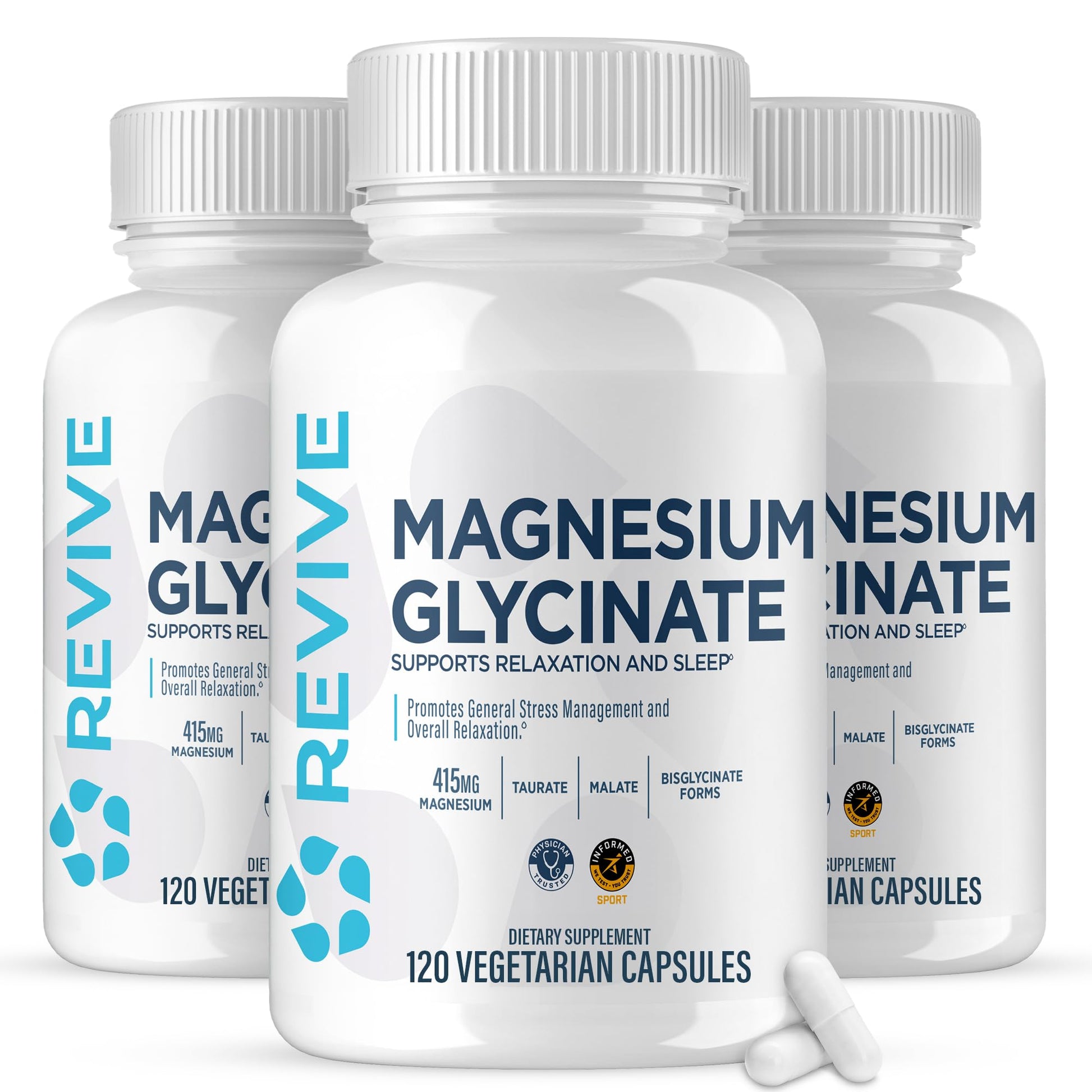 Revive Magnesium Glycinate 200mg Capsules, 180 Capsules
