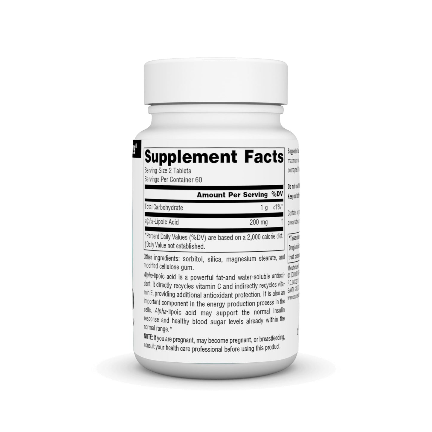 Source Naturals Alpha Lipoic Acid 120 Tablets