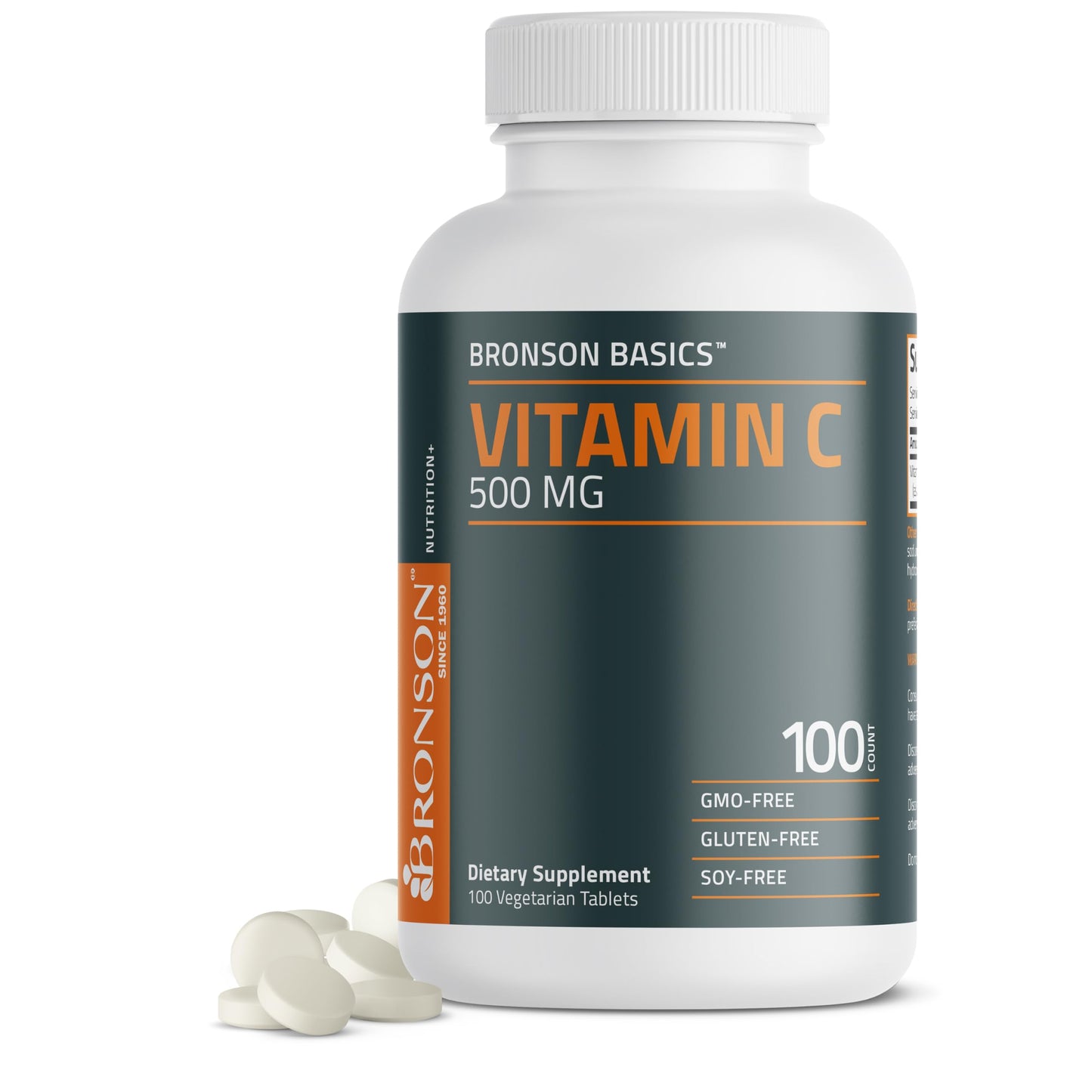 Bronson Vitamin C 500 mg Tablets, 100 Count