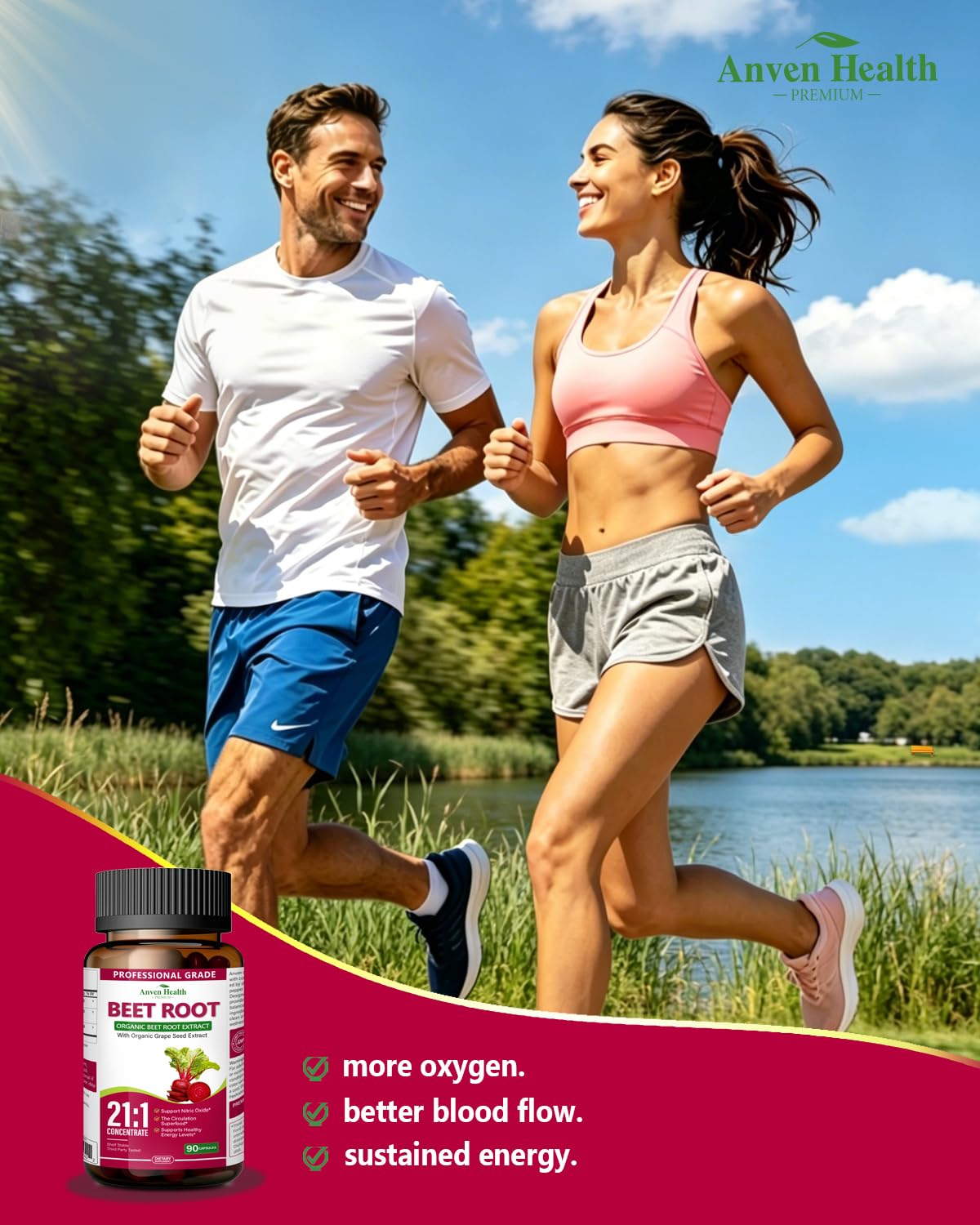 Anven Health Organic Beet Root 21:1 Extract, Nitric Oxide, 270 Capsules