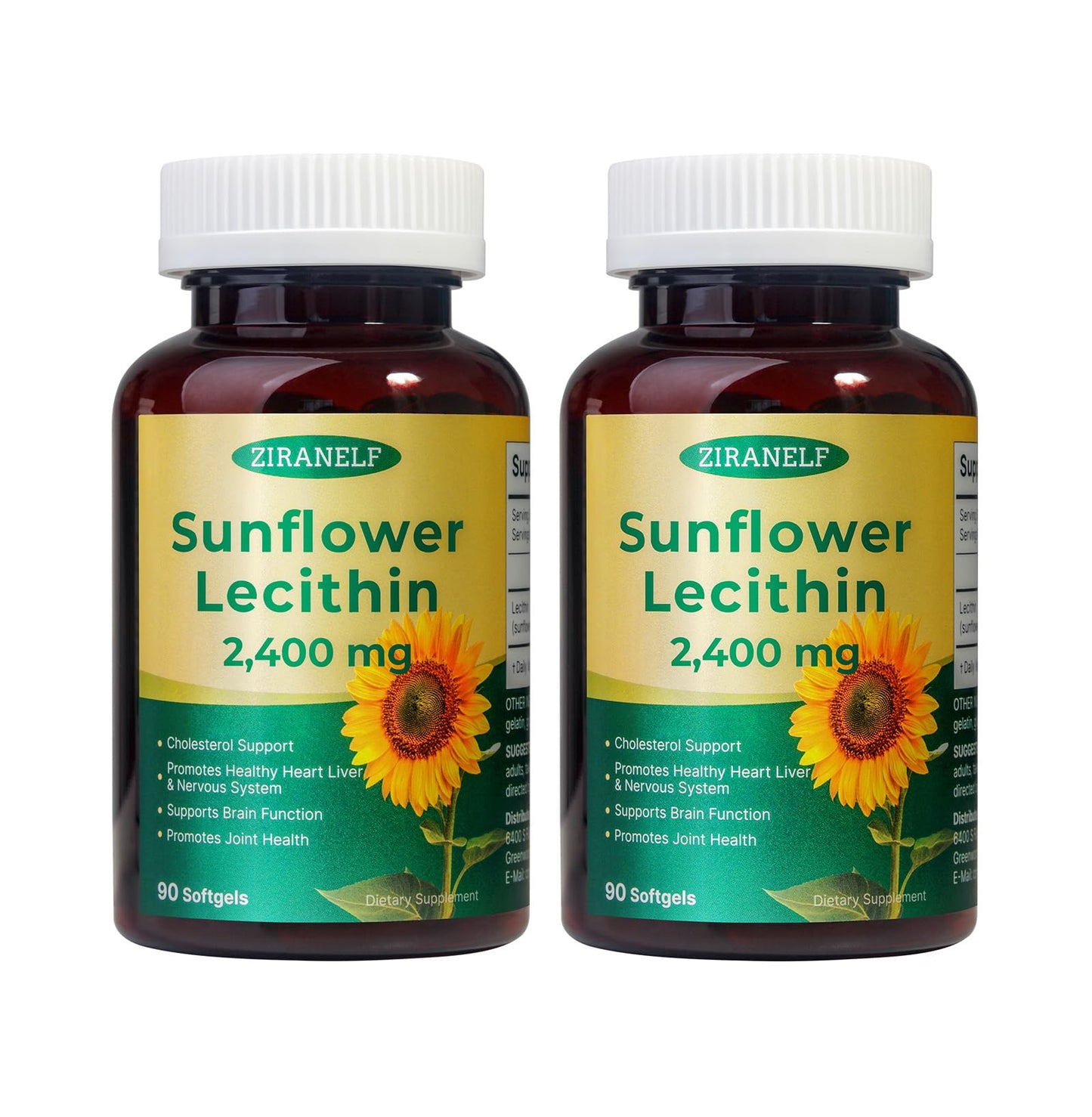 ZiranElf Sunflower Lecithin 2400mg Softgels, 180 Count