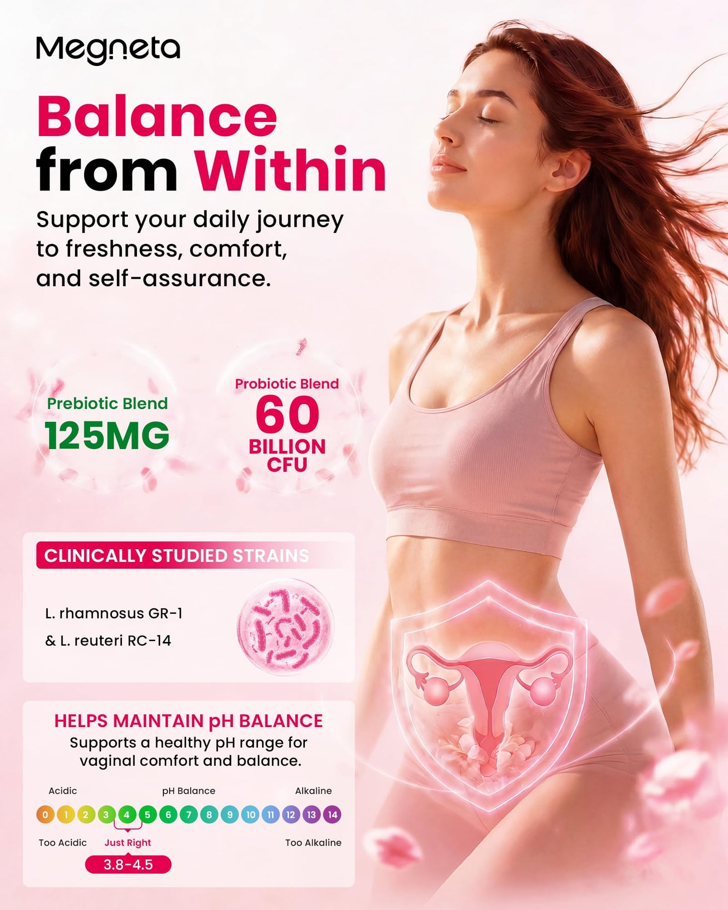 MEGNETA Vaginal Probiotic Gummies for Women 60 Count