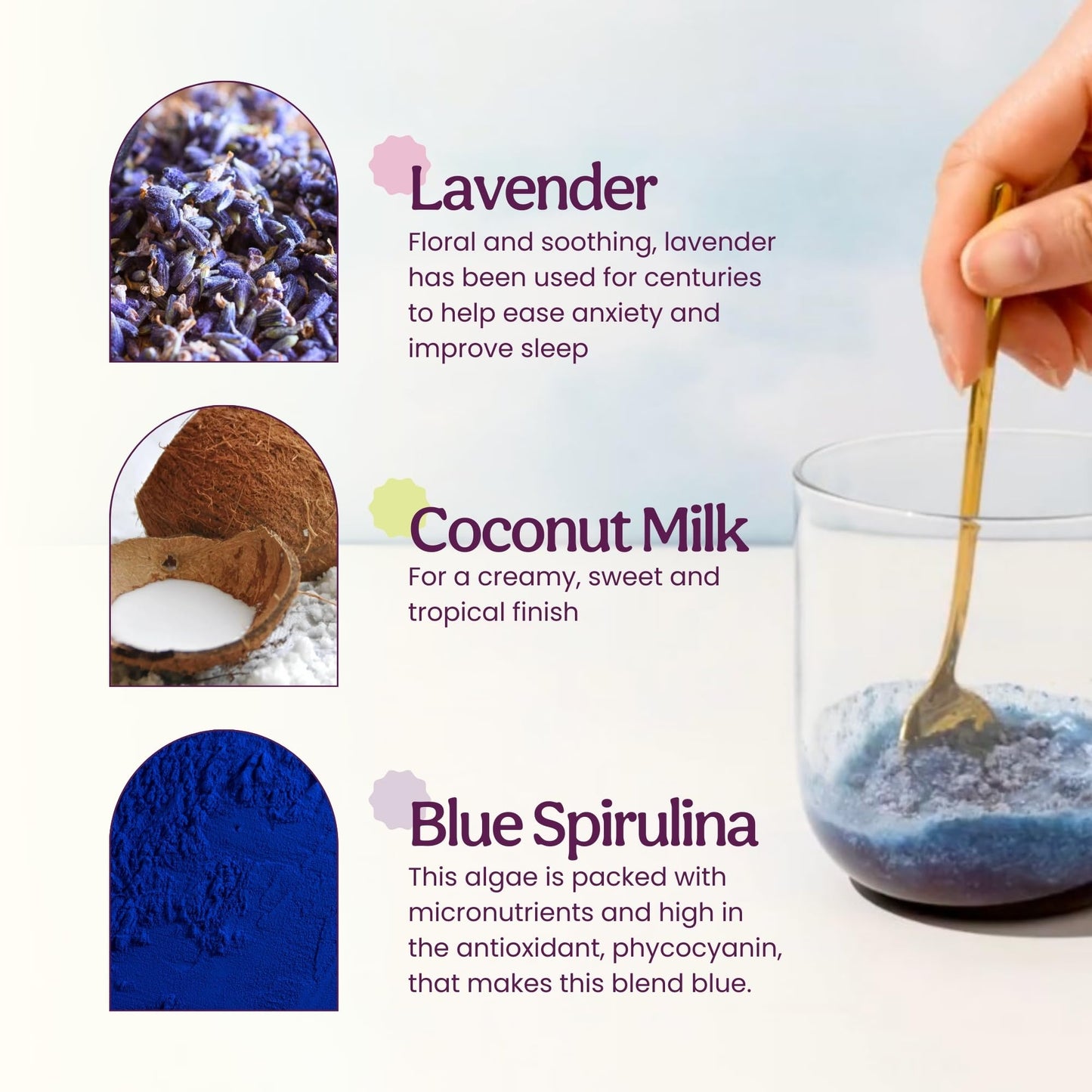 Blume Blue Lavender Superfood Latte Powder, 3.5 oz