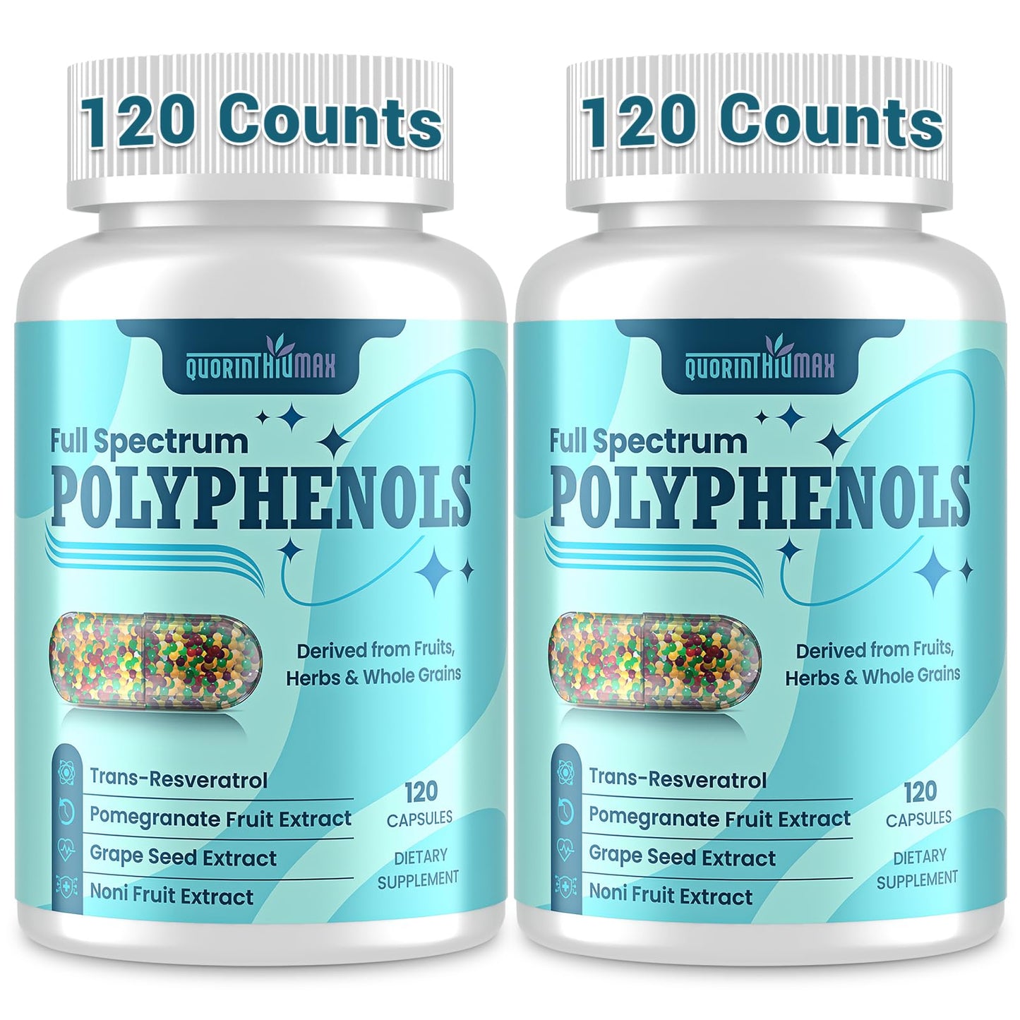 Quorinthiumax Polyphenols Supplement 1500mg Capsules, 240 Count
