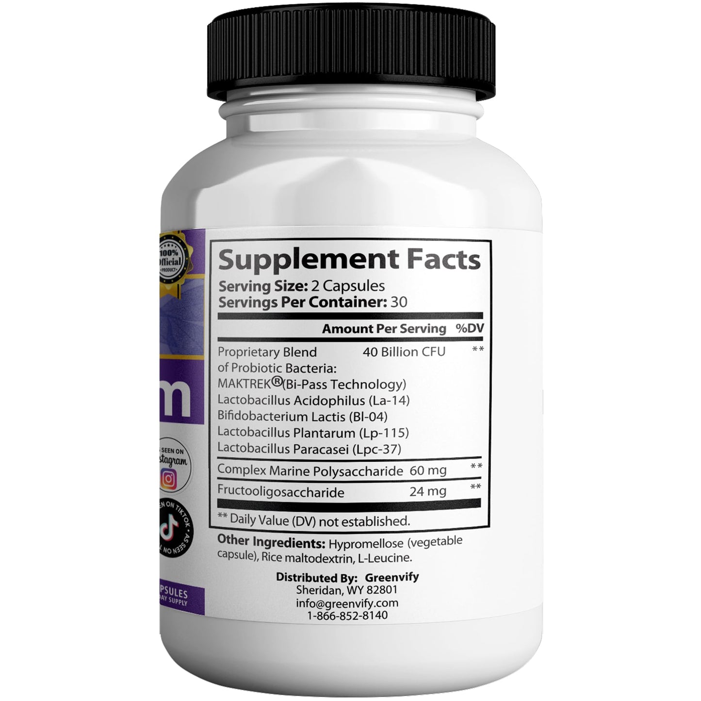 GREENVIFY Dentipure Max Probiotic Supplement, 300 Capsules