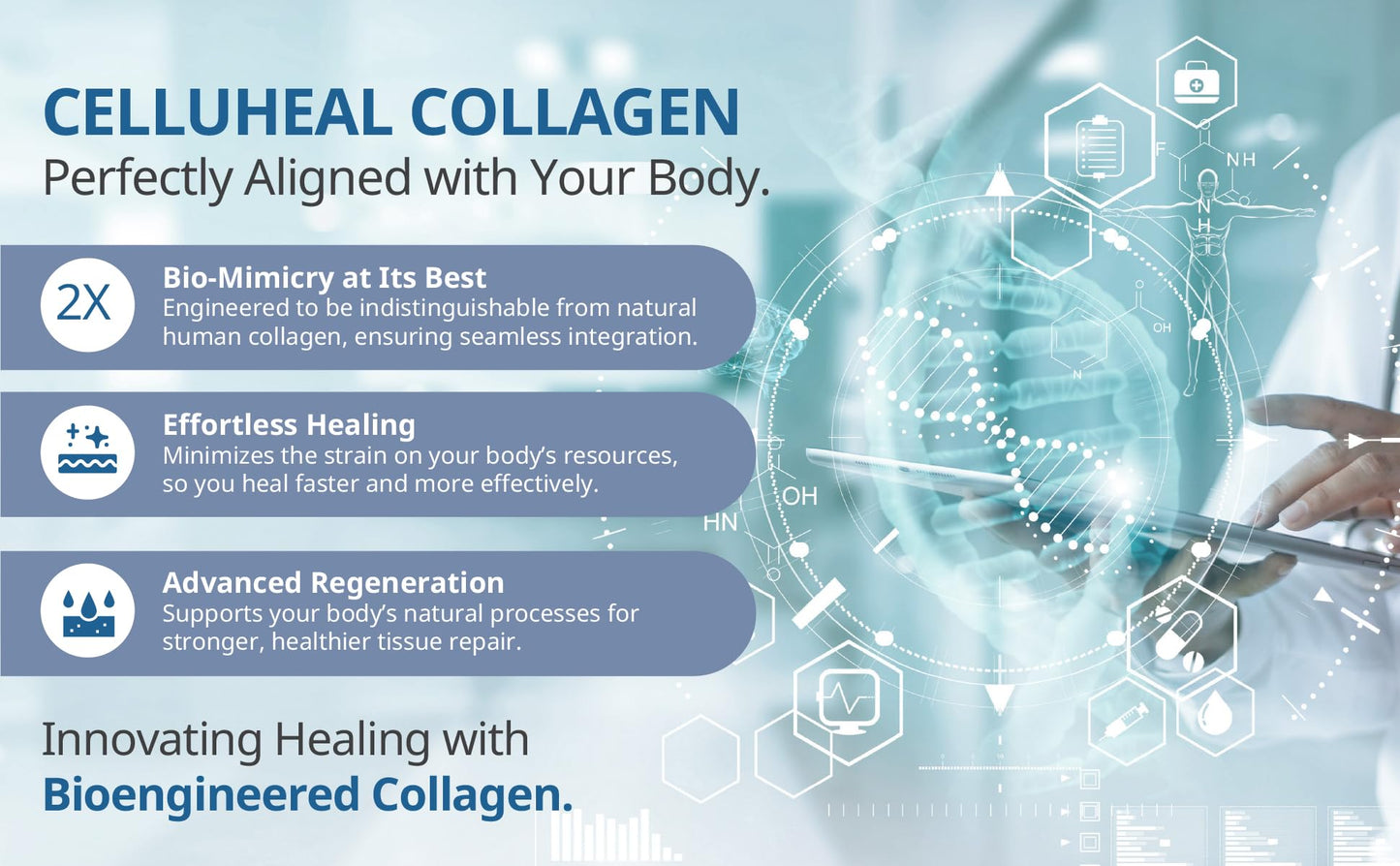Celluheal Cellufil Collagen Particles for Advanced Wound Care Powder, 5 Vials