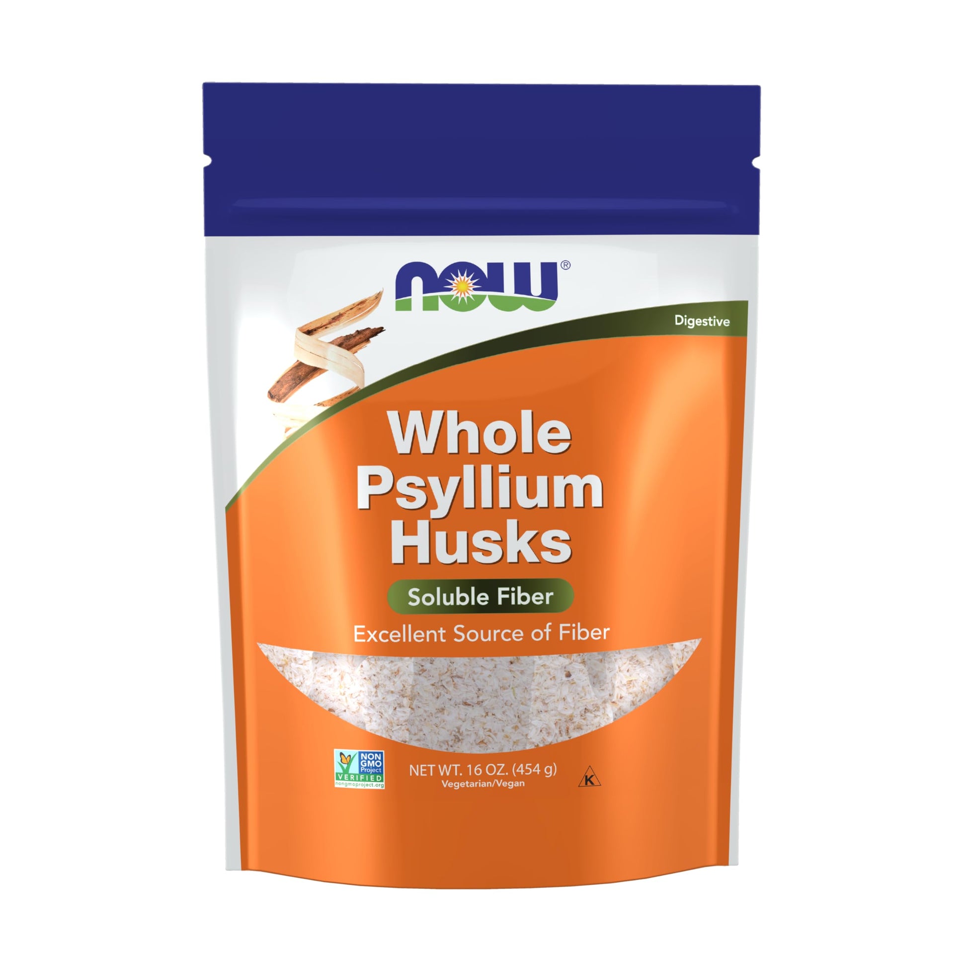 NOW Foods Whole Psyllium Husks Powder, 16-Ounce