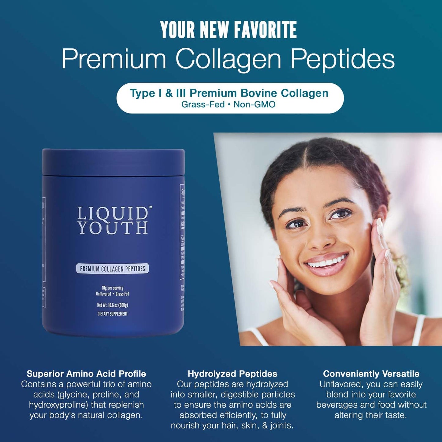 LIQUID YOUTH Collagen Peptides Powder 10.5 oz