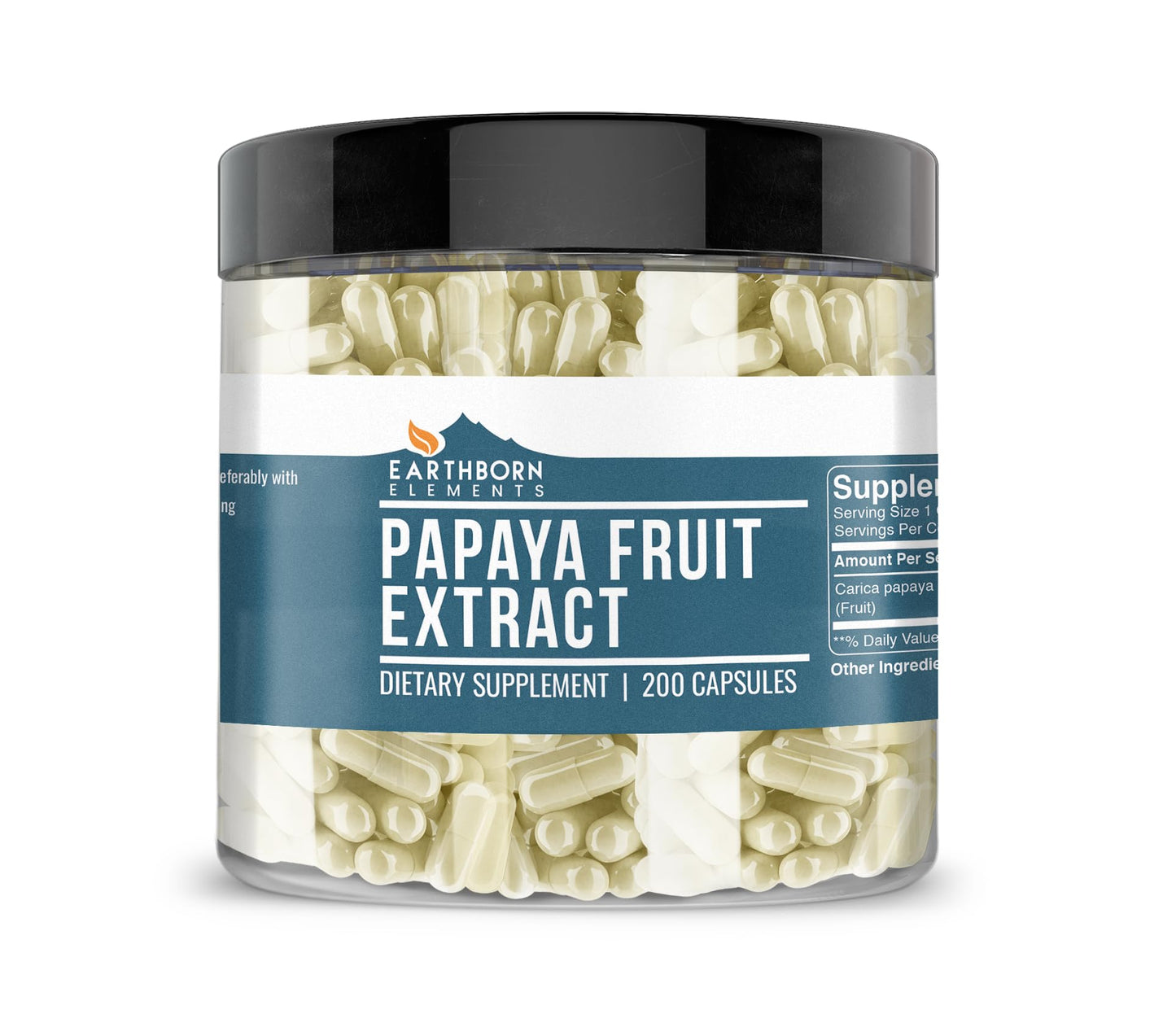 Earthborn Elements Papaya Fruit Extract Capsules 200 Count