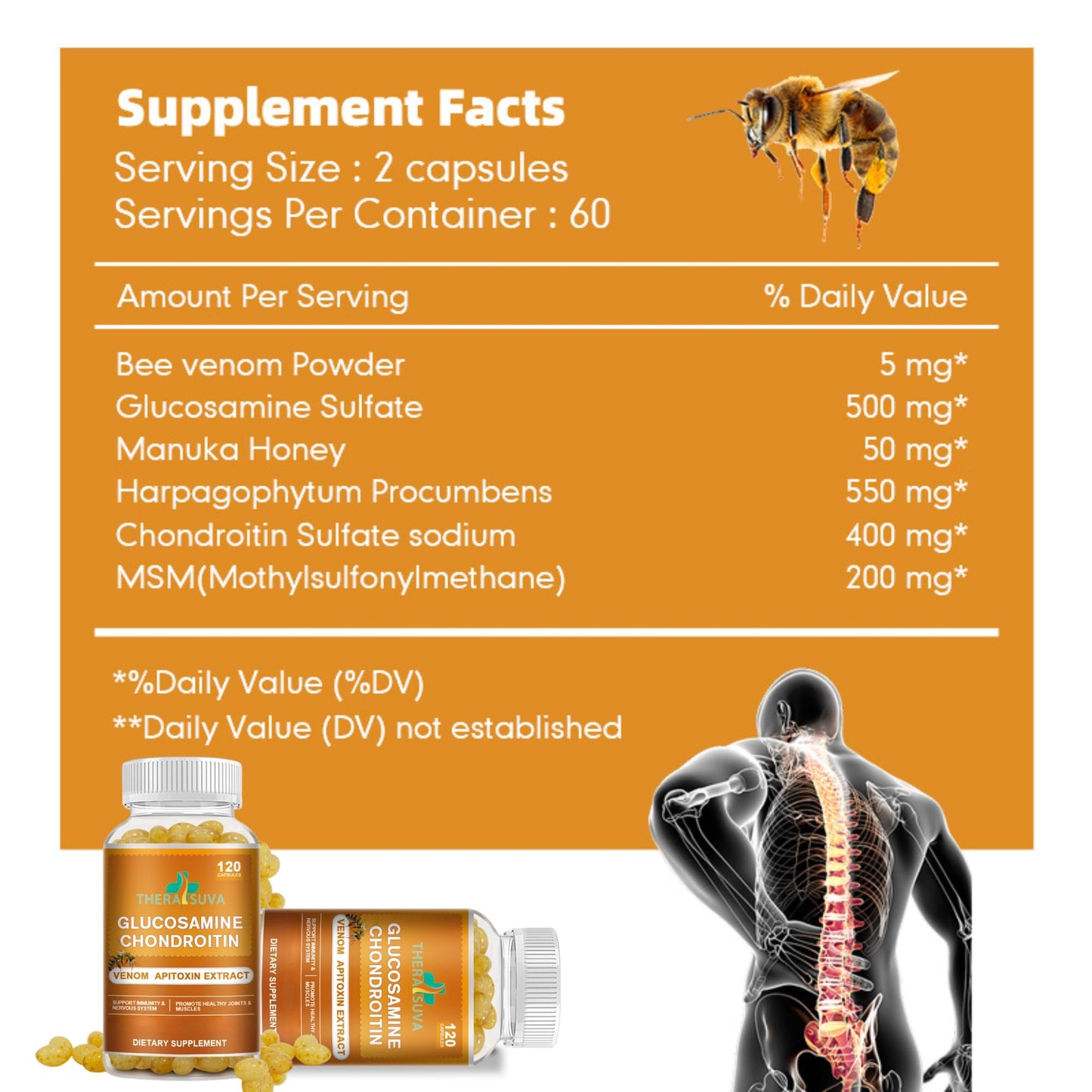 TheraSuva Glucosamine Chondroitin Complex MSM Softgels 120