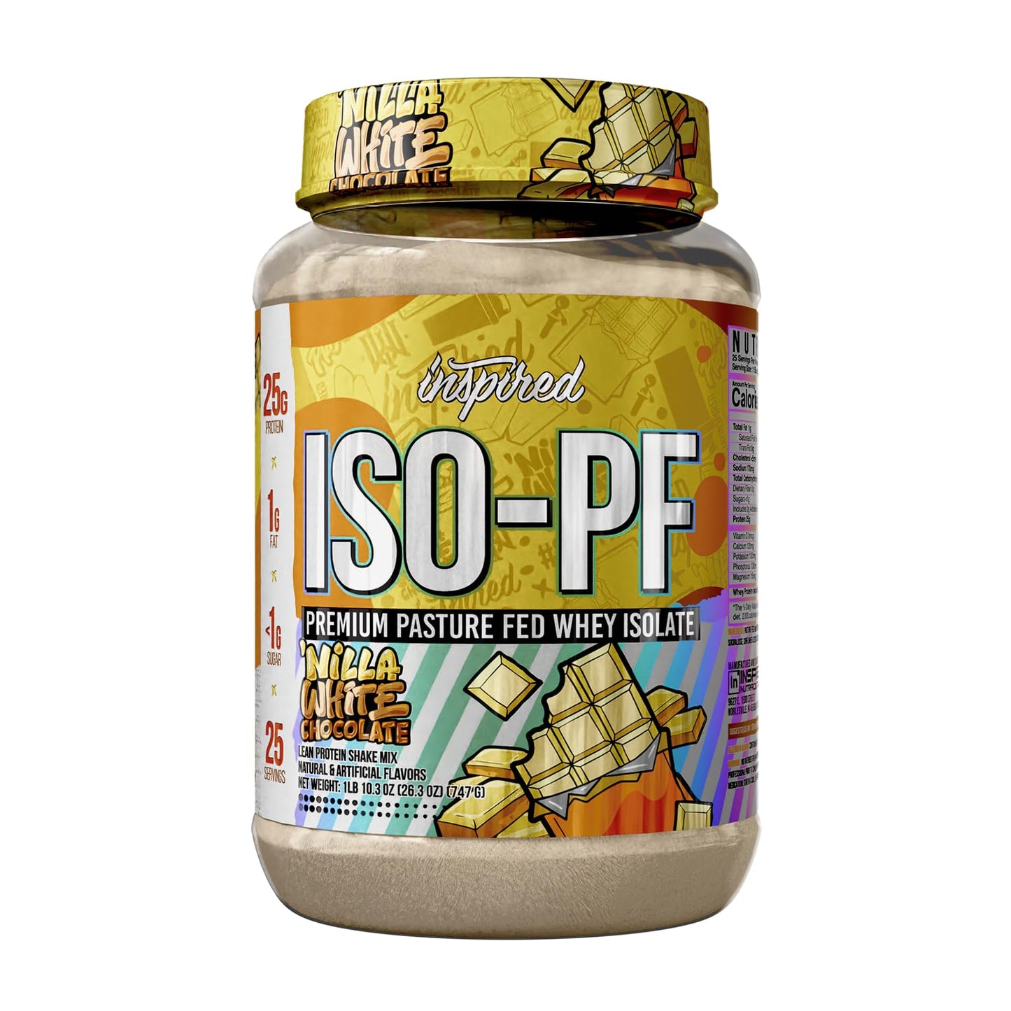 Inspired Nutraceuticals ISO-PF Pasture Fed Whey Protein Isolate Protein Powder, 1.64 lb