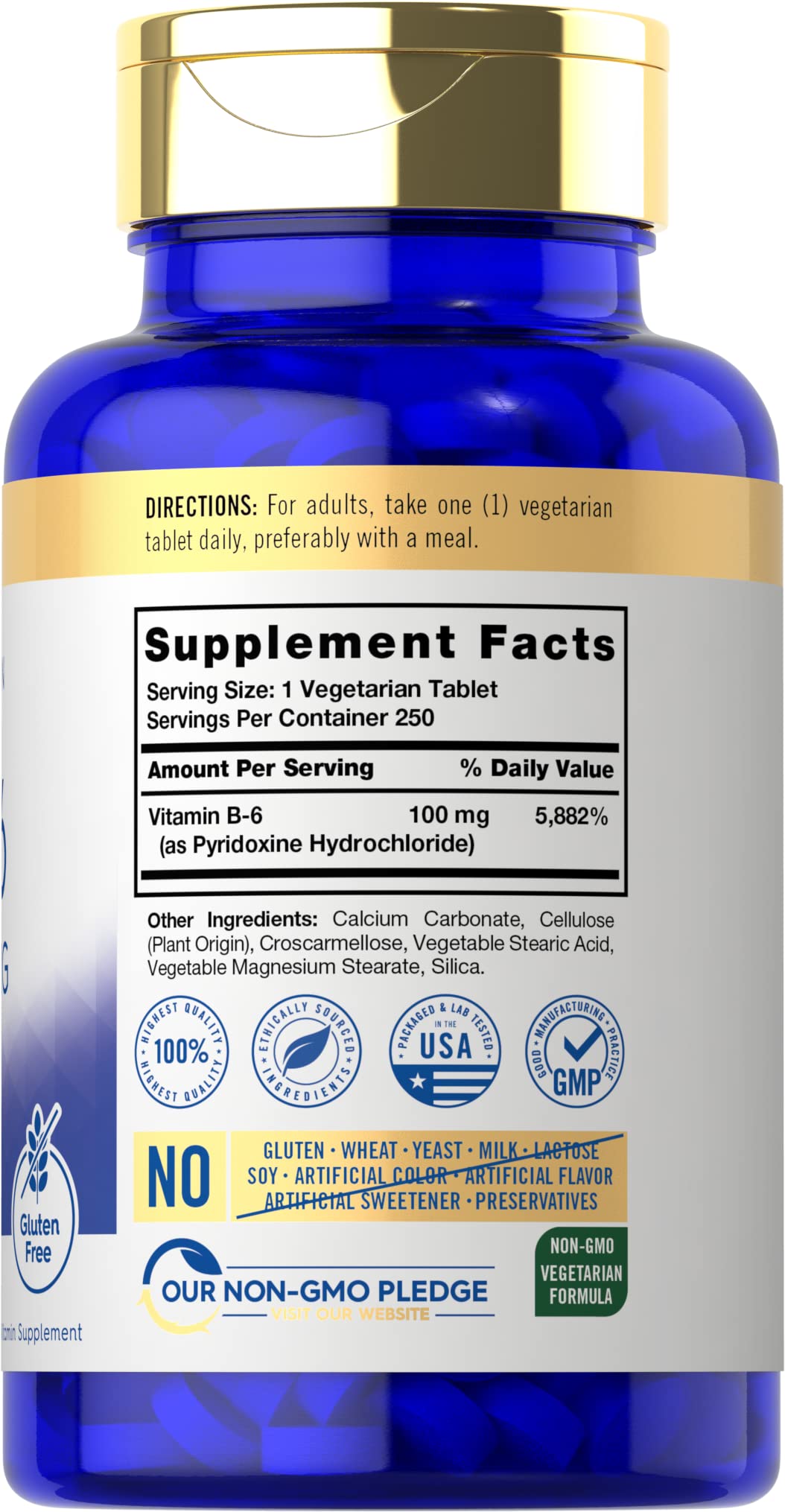Carlyle Vitamin B6 100mg Tablet 250 Tablets