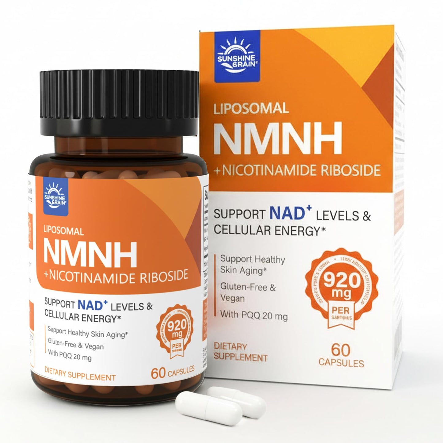 Sunshine & Rain Liposomal NMNH NR PQQ NAD⁺ Support Capsules, 180 Capsules