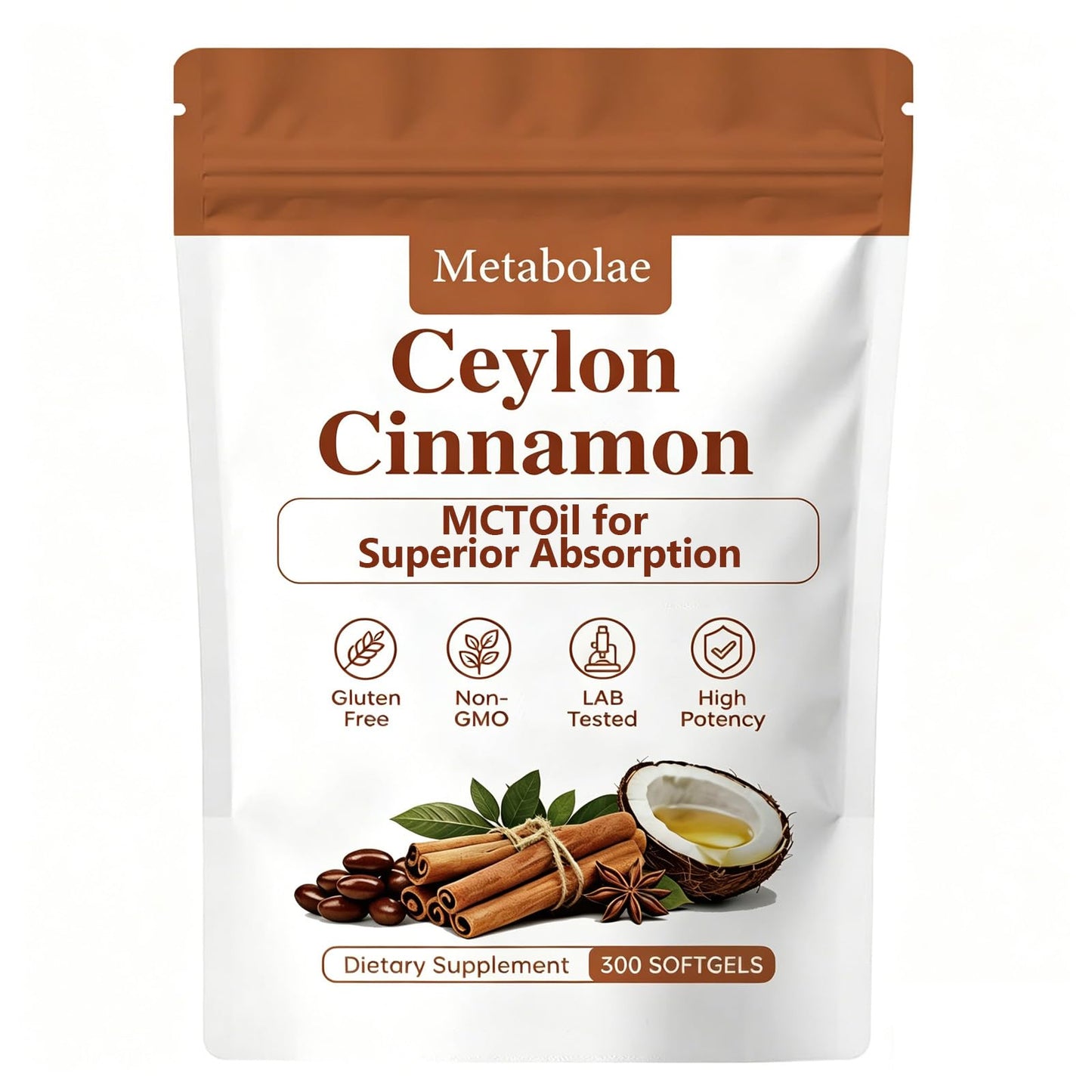 DRECILOR Metabolae Ceylon Cinnamon with MCT Oil Softgels 300