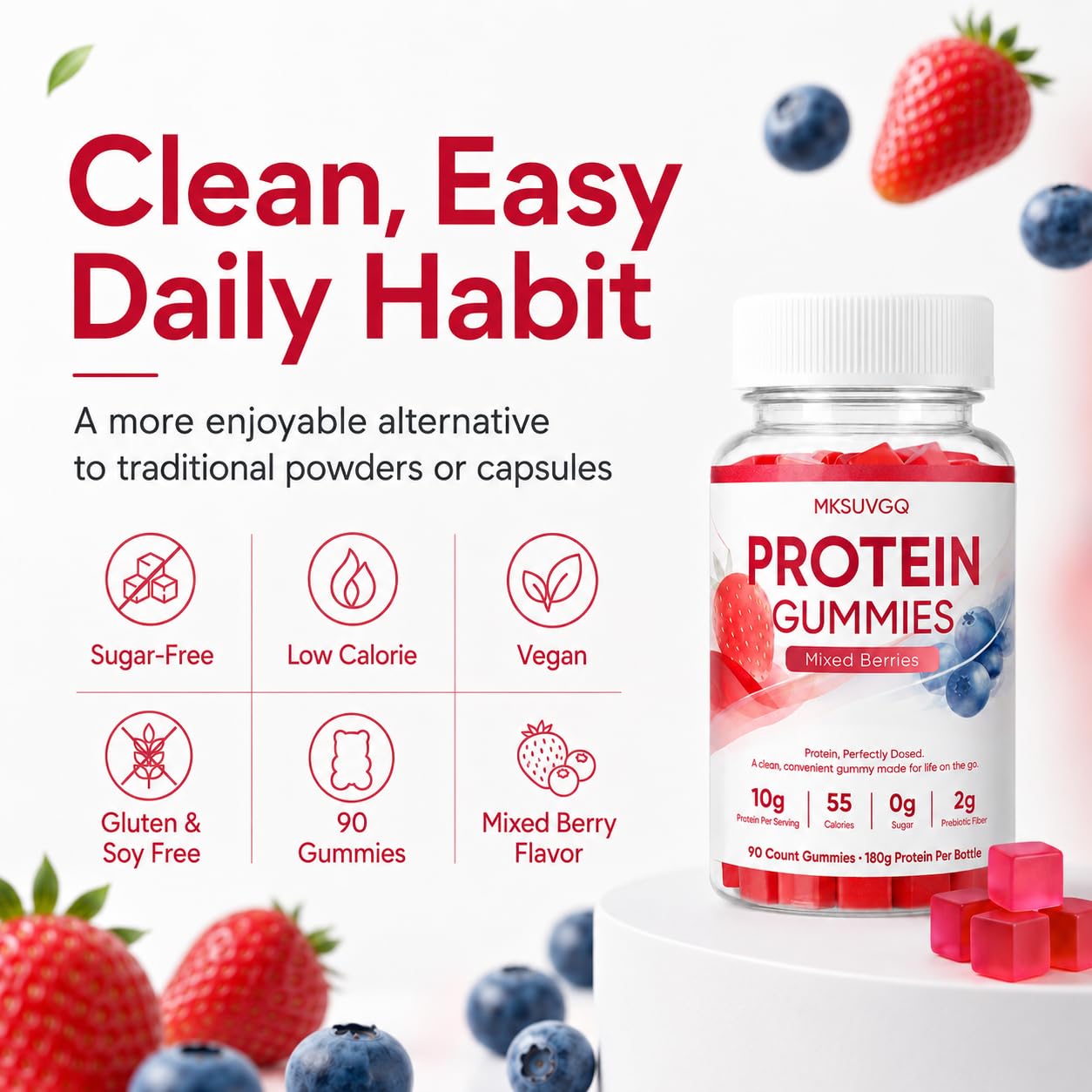 MKSUVGQ Protein Gummies 90 Gummies