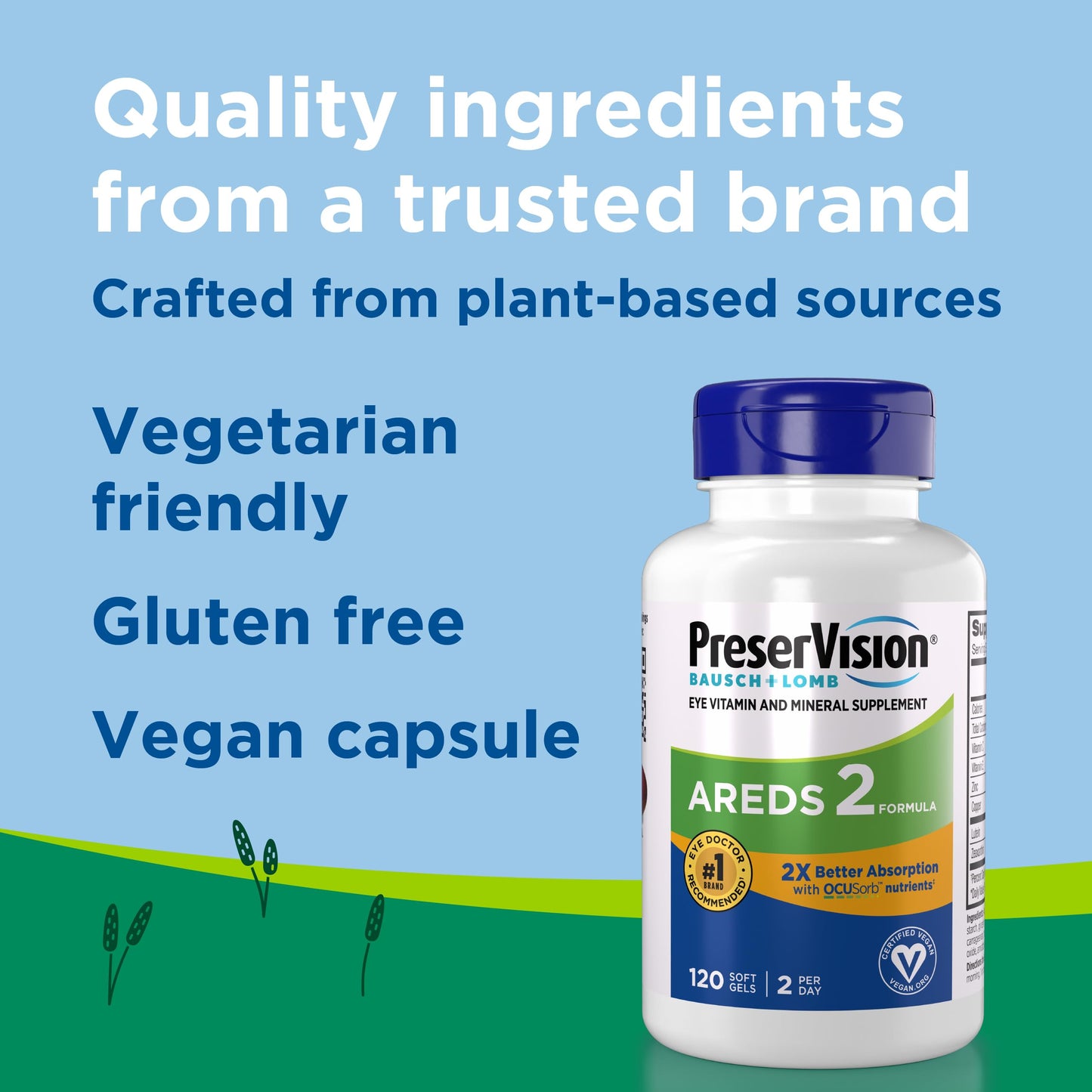 PreserVision AREDS 2 Eye Vitamins OCUSorb Formula Softgels 120 Count