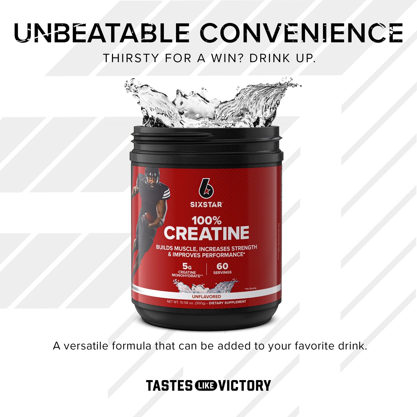Six Star Elite Series 100% Whey Protein Plus Triple Chocolate Powder, 1.8 lb; Creatine Monohydrate Powder Unflavored, 60 Servings