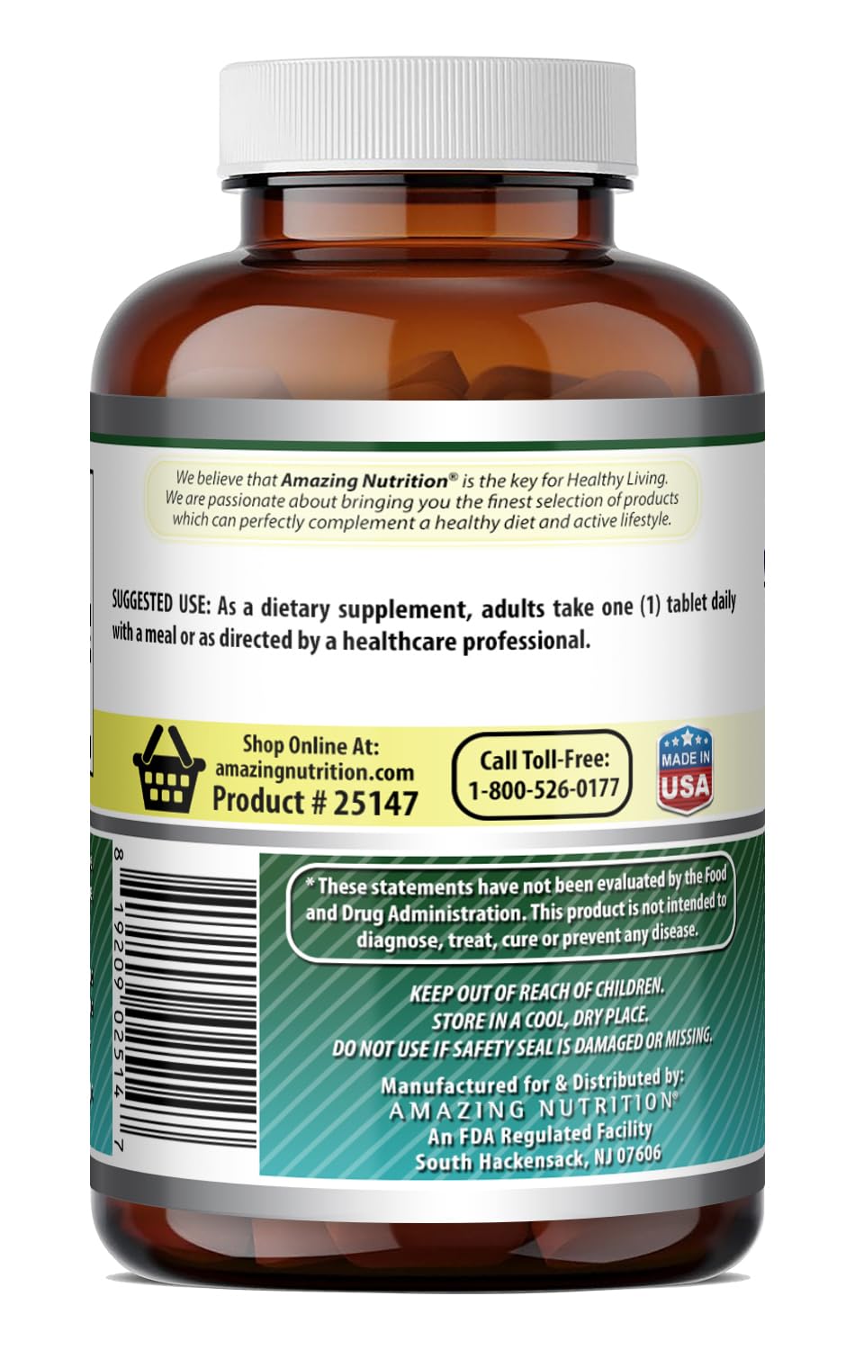 Amazing Nutrition Biotin (Vitamin B7) Supplement Tablets 240