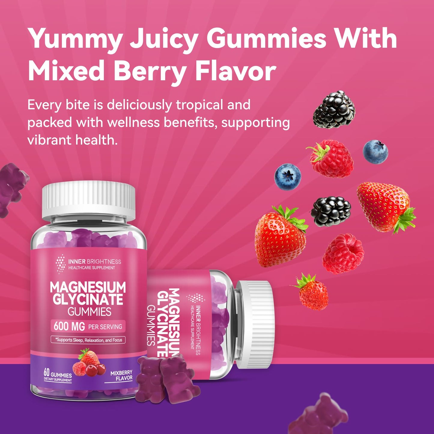 Inner Brightness Magnesium Glycinate Gummies 120 Gummies