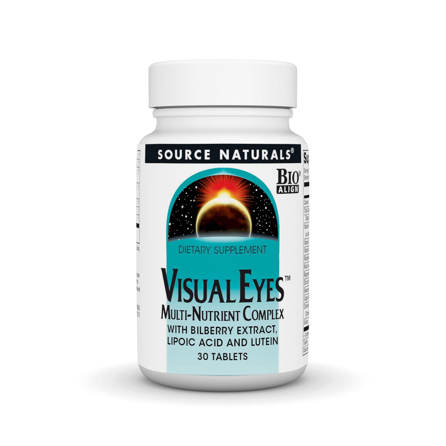 Source Naturals Visual Eyes Dietary Supplement - Multi-Nutrient Complex with Bilberry Extract, Lipoic Acid and Lutein Tablets, 30 Count