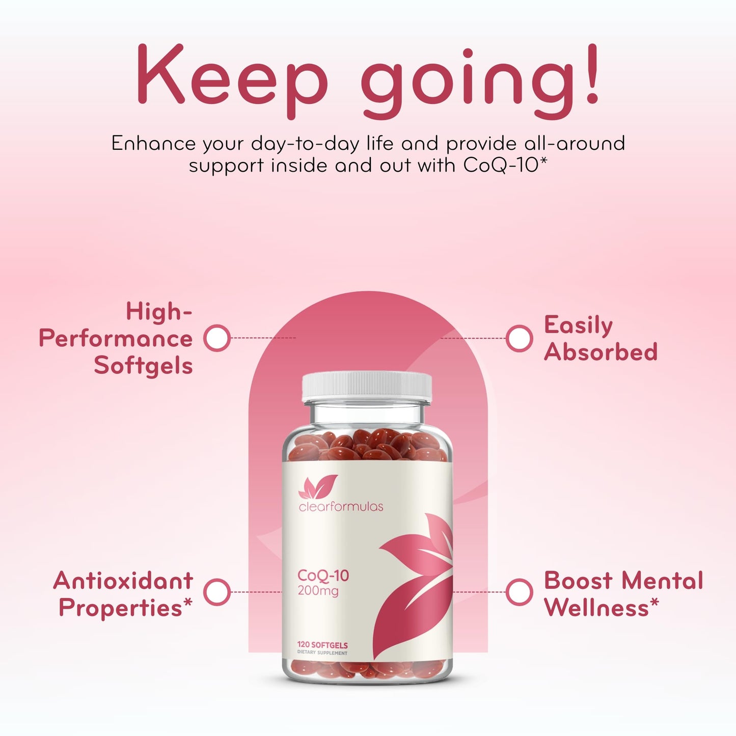 Clear Formulas CoQ10 200mg Capsule, 120 Capsules