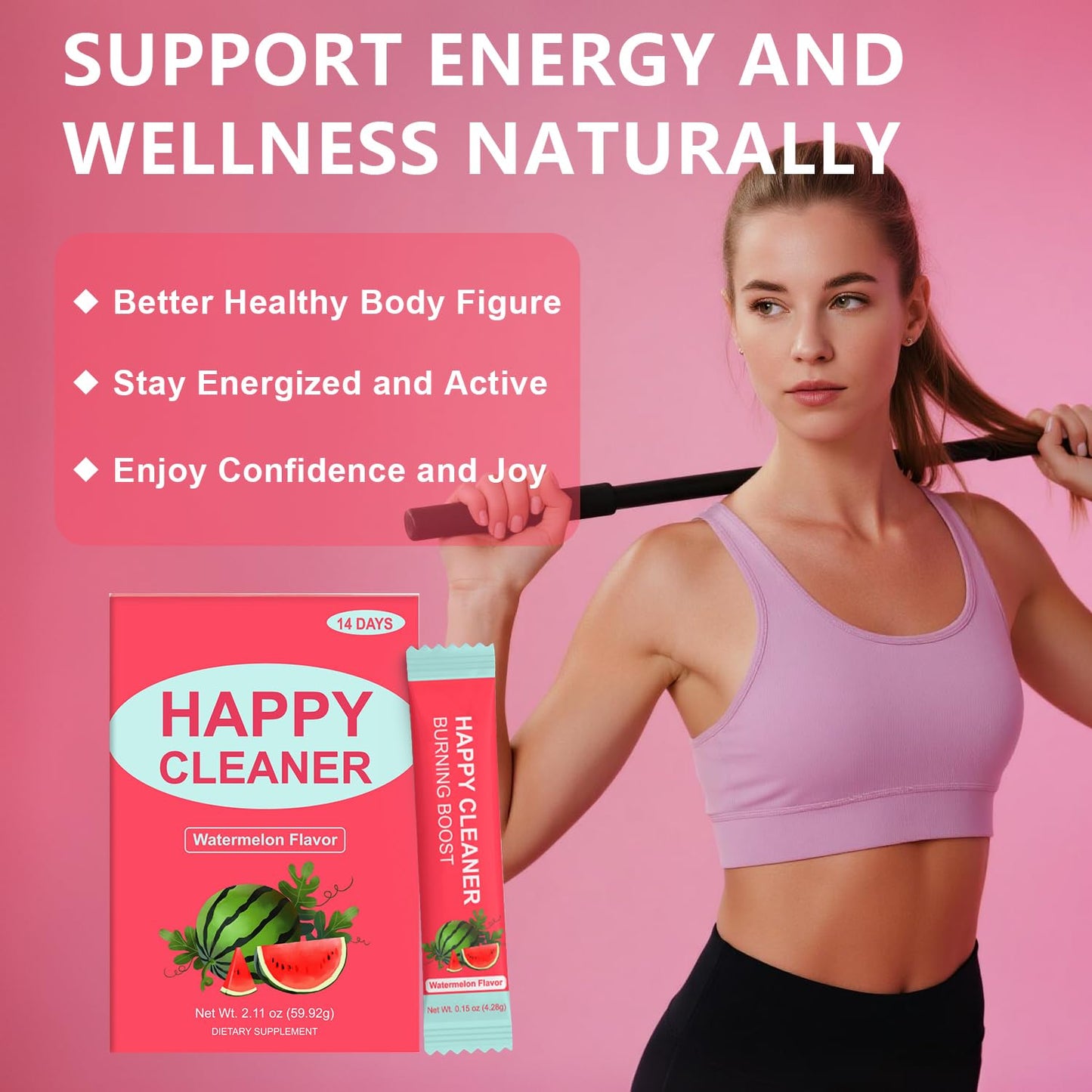 Josmon Happy Cleaner Probiotic Prebiotic Powder Watermelon 2.11 oz