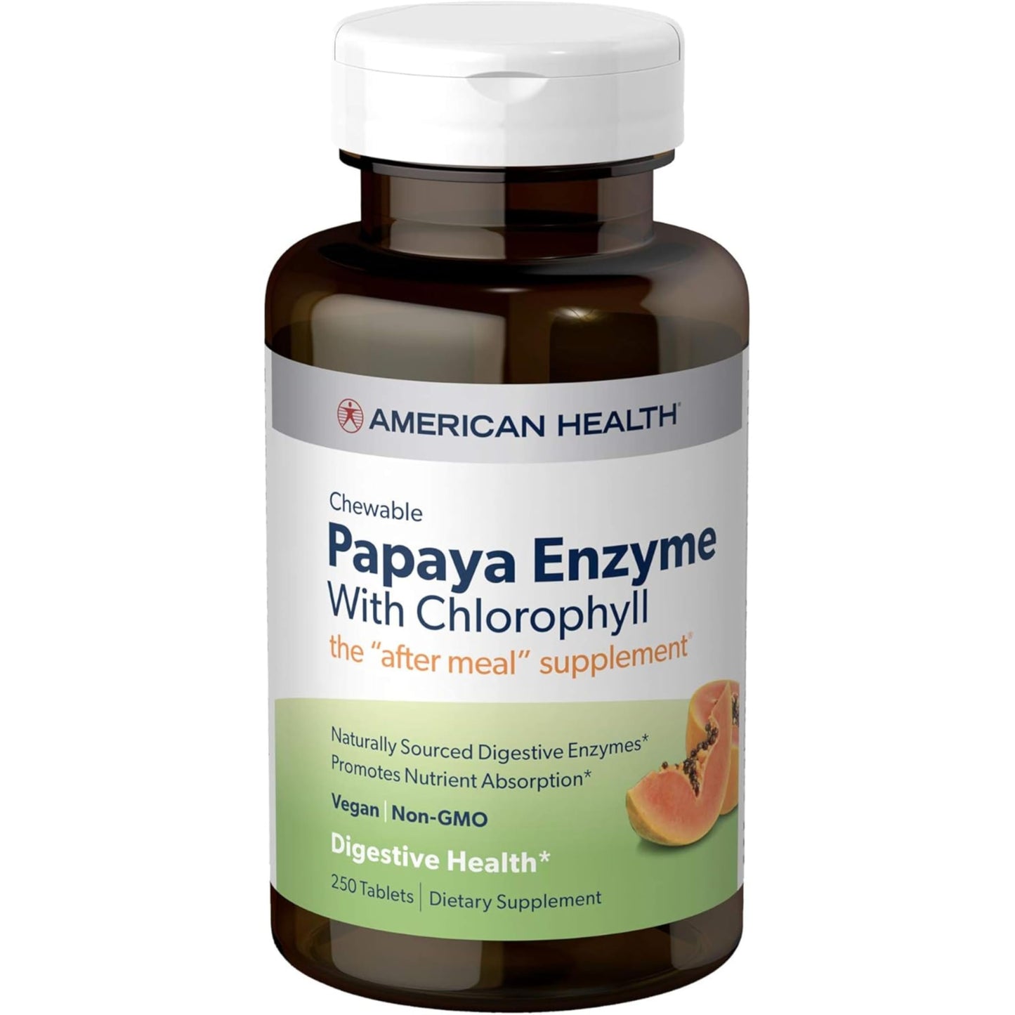 American Health Papaya Enzyme Caplets 250 Count