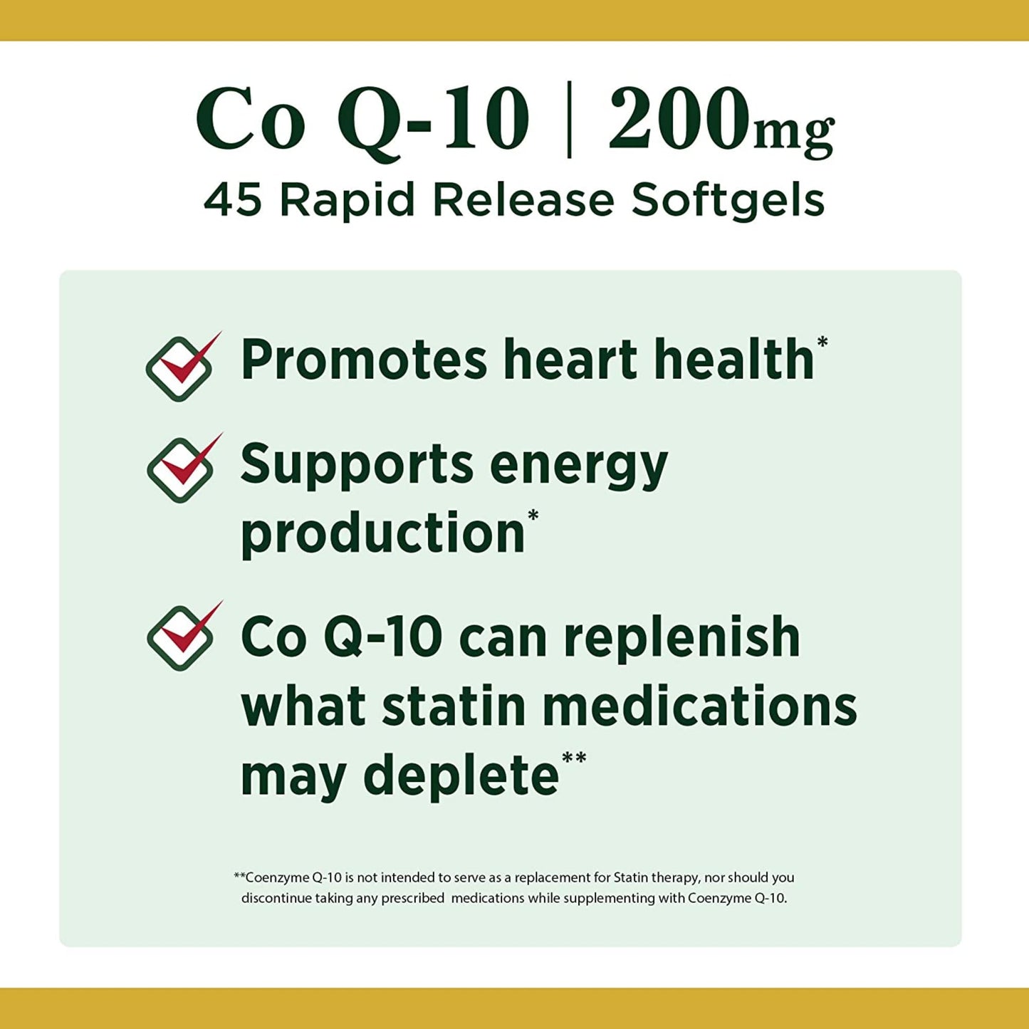 Nature's Bounty CoQ10 200mg Softgels, 45 Count