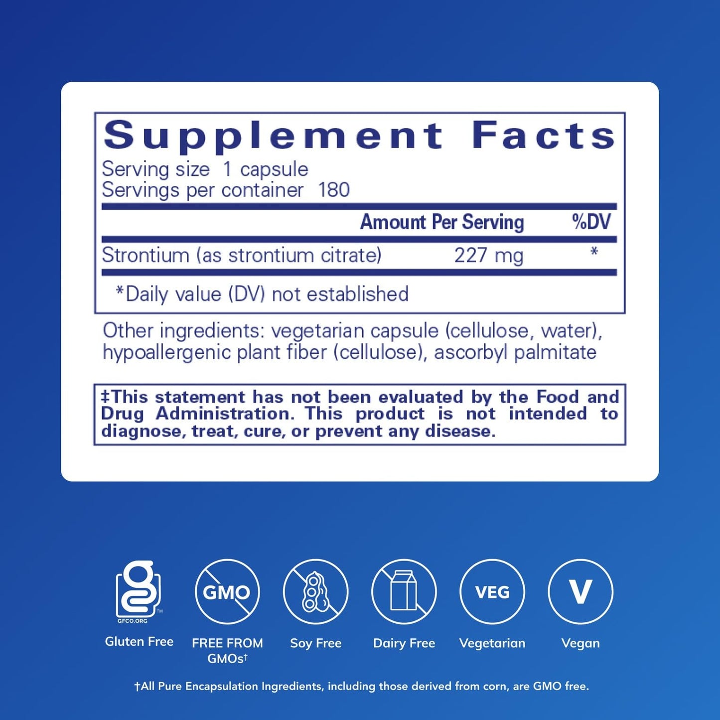 Pure Encapsulations Strontium (Citrate) Capsules, 180