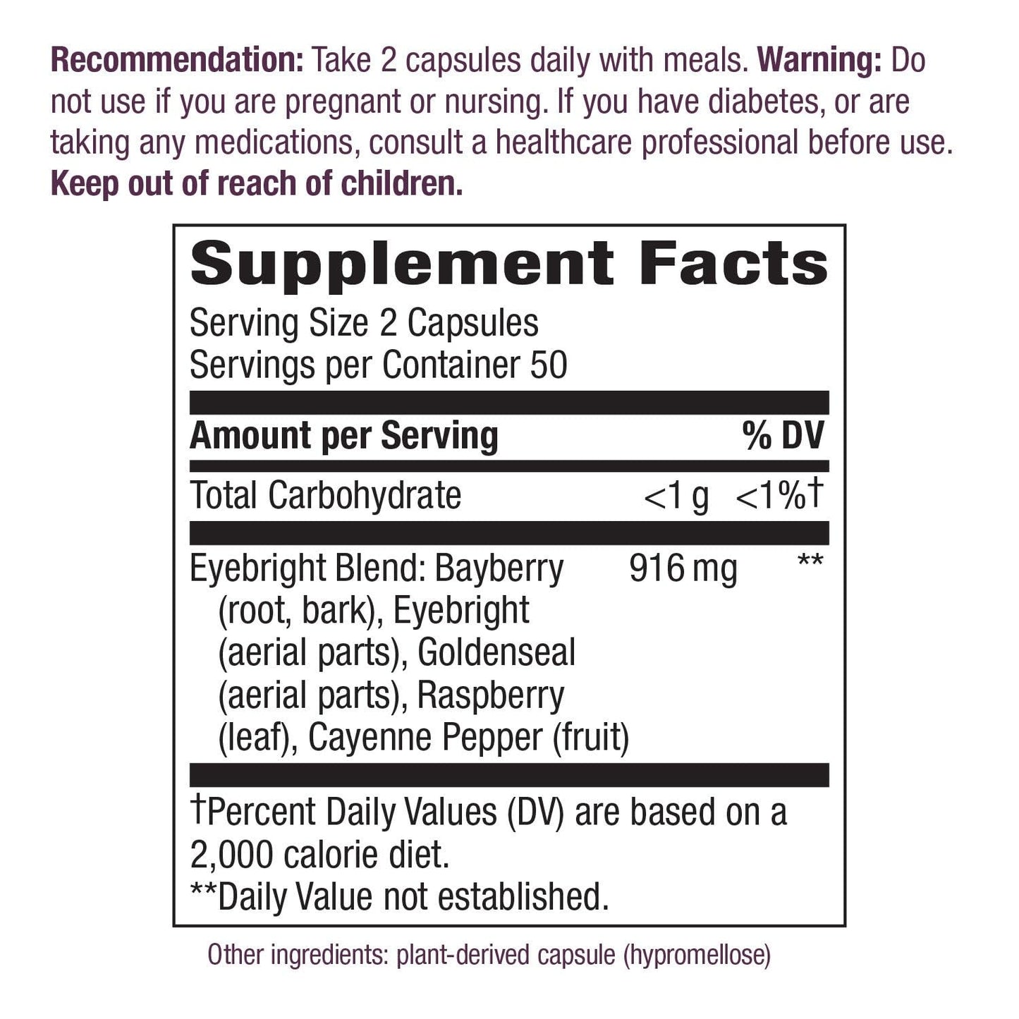 Nature's Way Eyebright Supportive Blend 458 mg Capsule, 100 Capsules