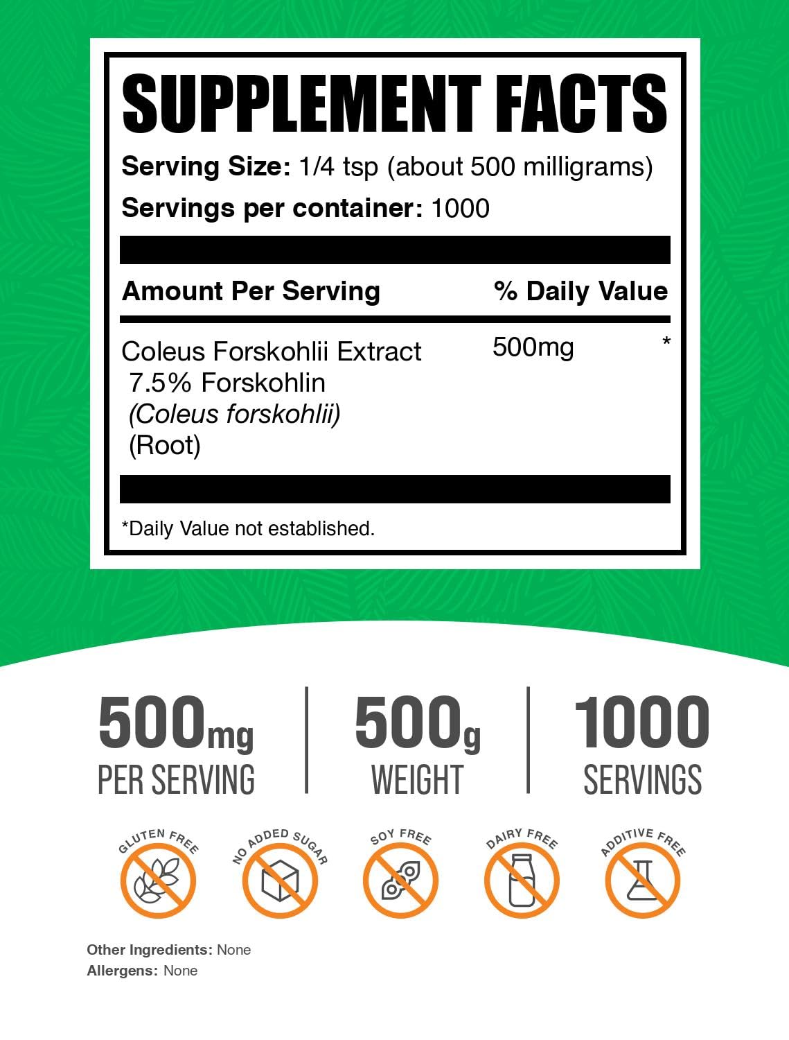 BulkSupplements Coleus Forskohlii Extract Powder 17.64 oz