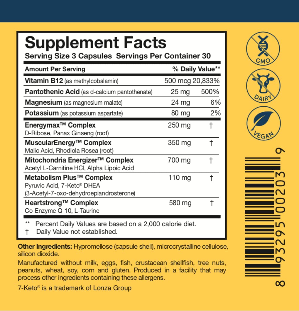 Researched Nutritionals Mens & Womens Vitamins - Optimized Energy Duo - Adrenal Support & Mitochondrial Supplements to Promote Optimal Cellular Energy - ATP 360 & Multi-Plex Capsules 180