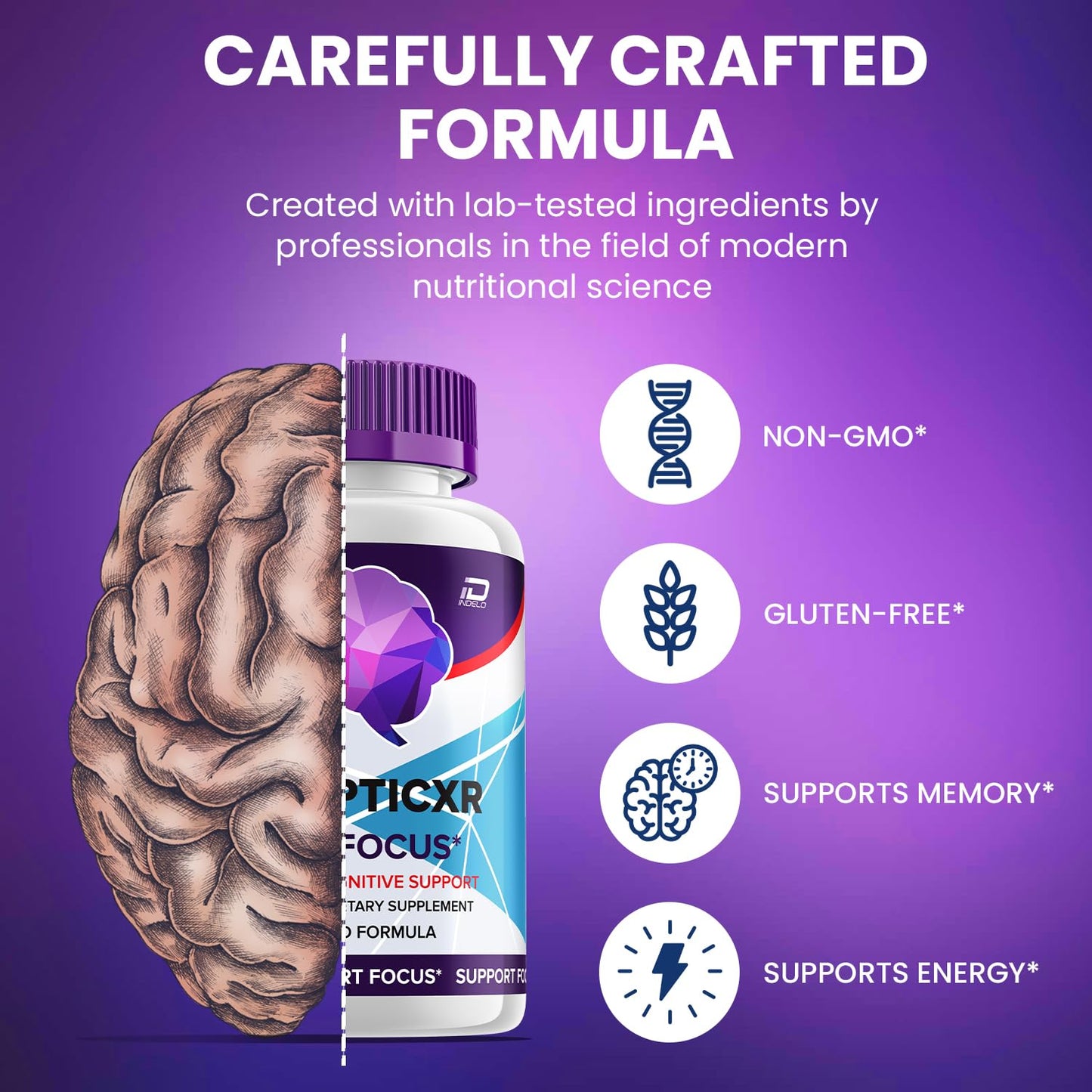 Indelo SynapticXR Brain Supplement Capsules 180 Capsules