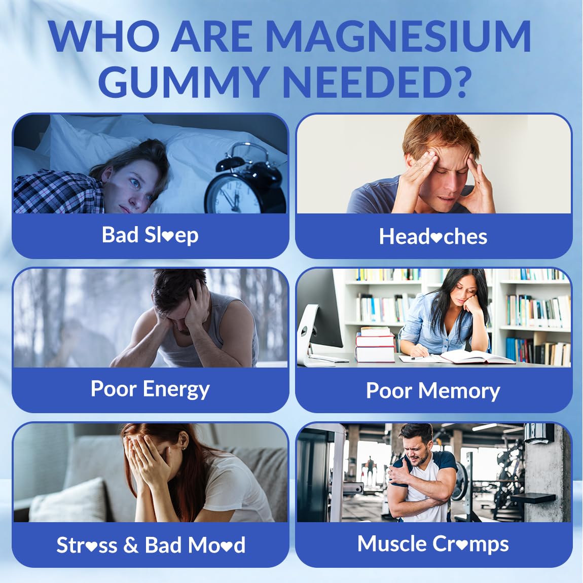 WEEVIT Magnesium Glycinate Gummies Sugar Free, 60 Count