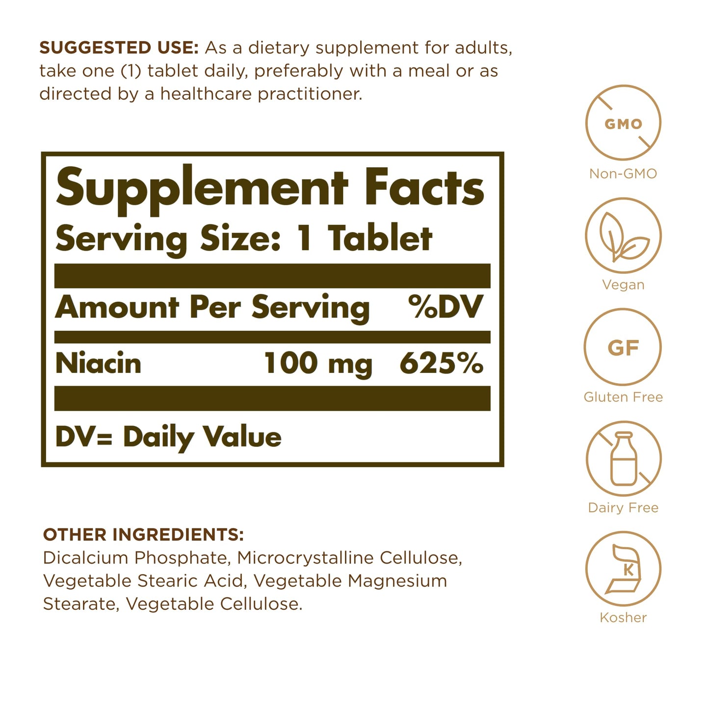 Solgar Niacin 100mg Tablet, 100 Tablets