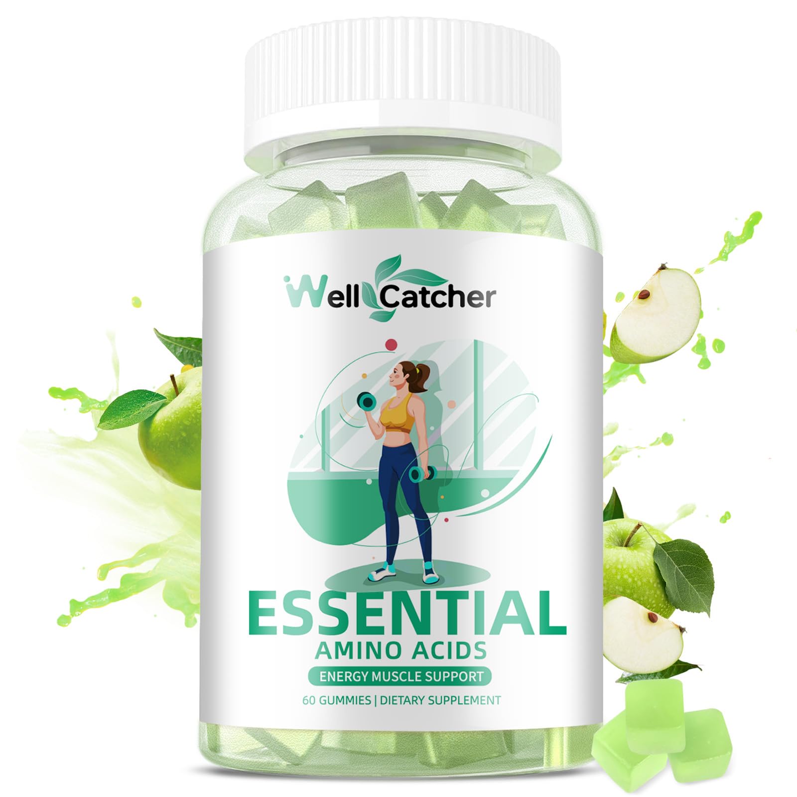 Wellcatcher EAA Gummies with BCAAs, Gummy, 60 Count