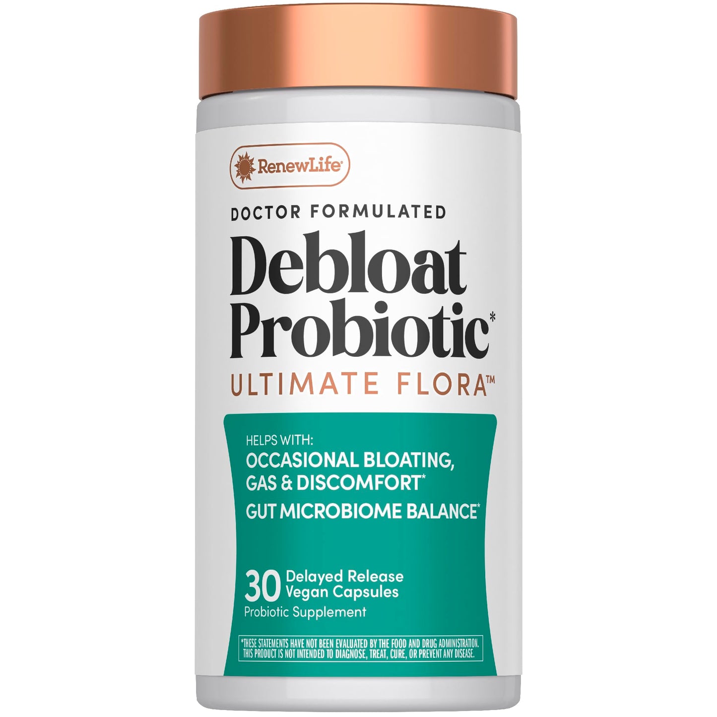 Renew Life Ultimate Flora Debloat Probiotic Capsule, 30 Count